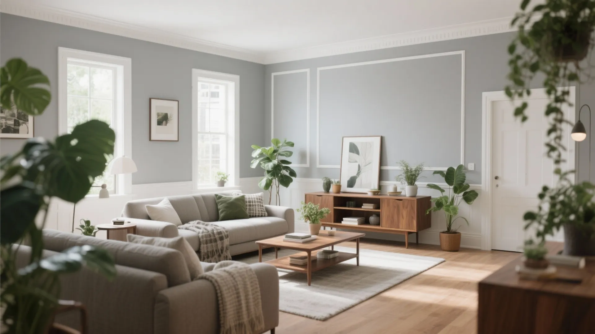 9. Light Gray with White Trim