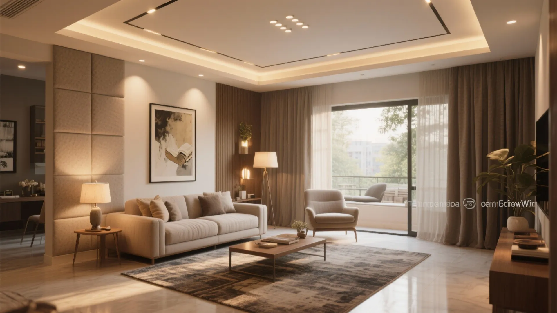 5) Layered Lighting + Acoustic Calm for City Noise