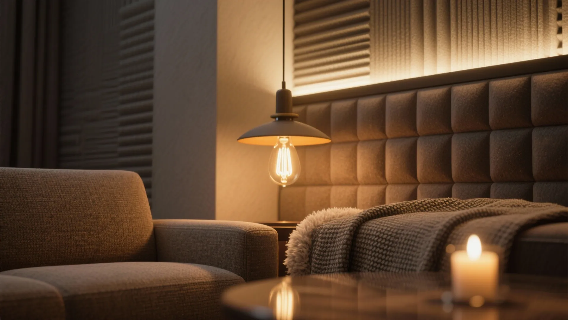 4. Layered lighting and acoustic comfort