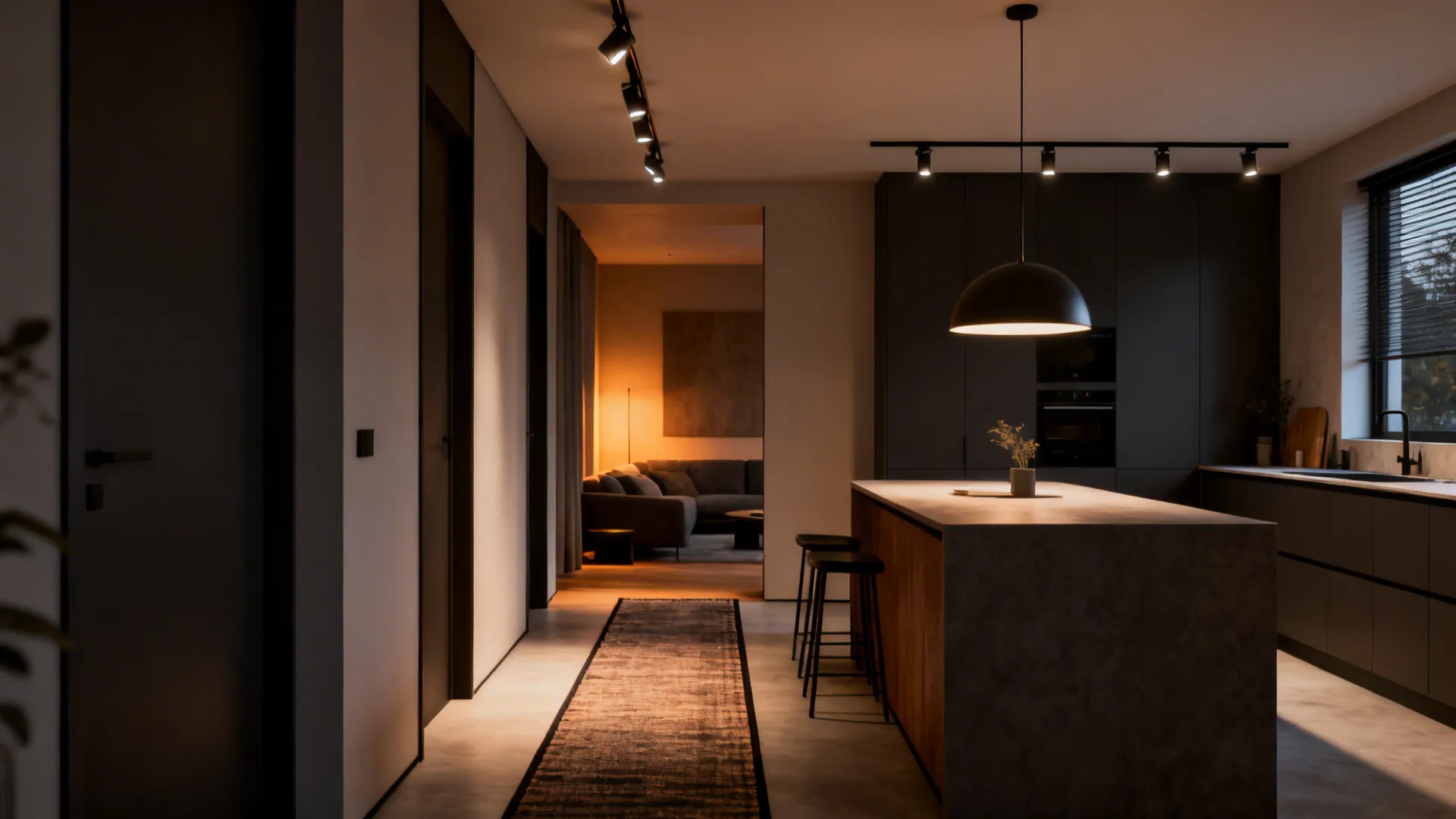 4. Define zones with lighting and rugs