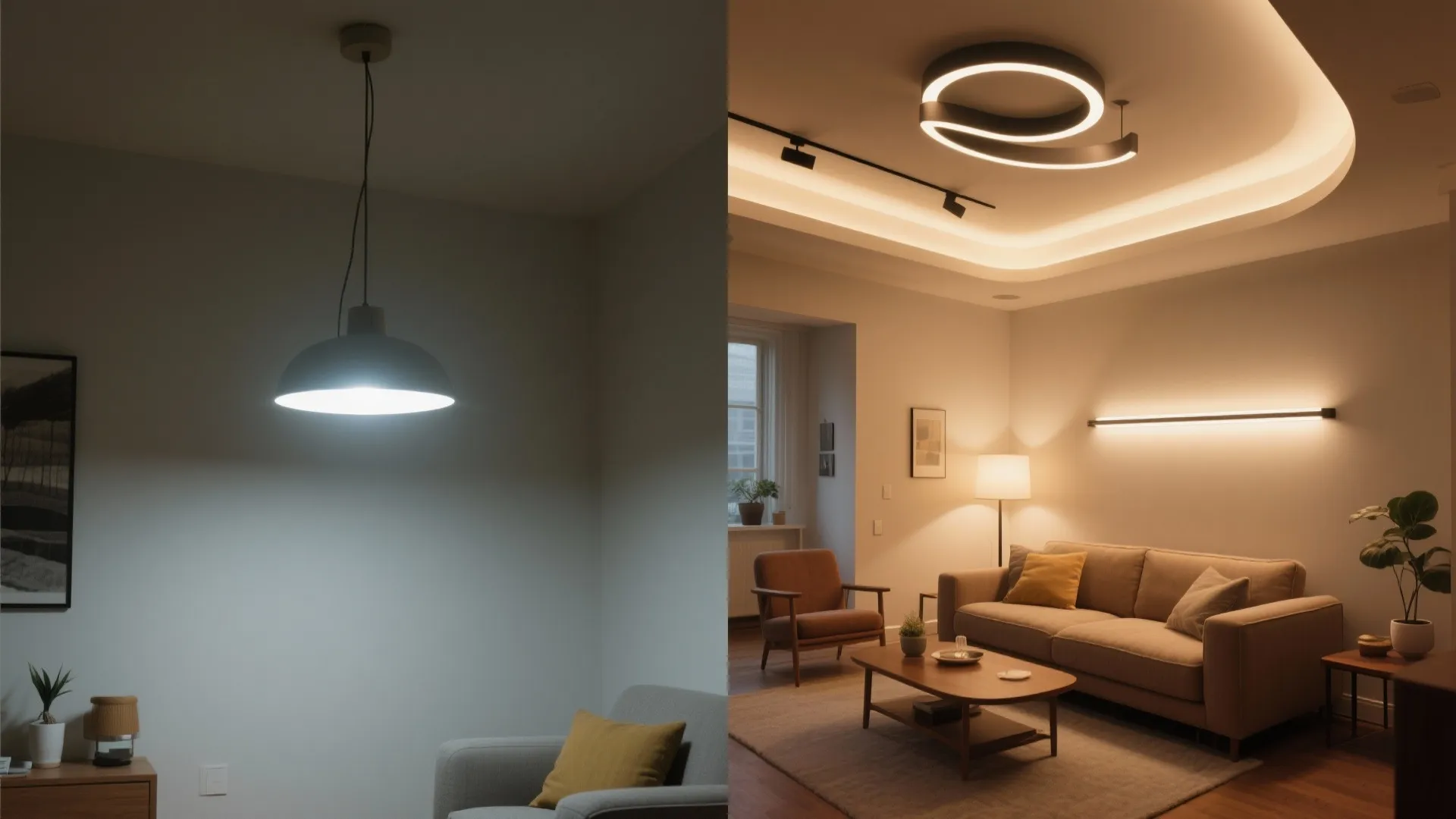 Compact statement: mini chandelier or sculptural LED