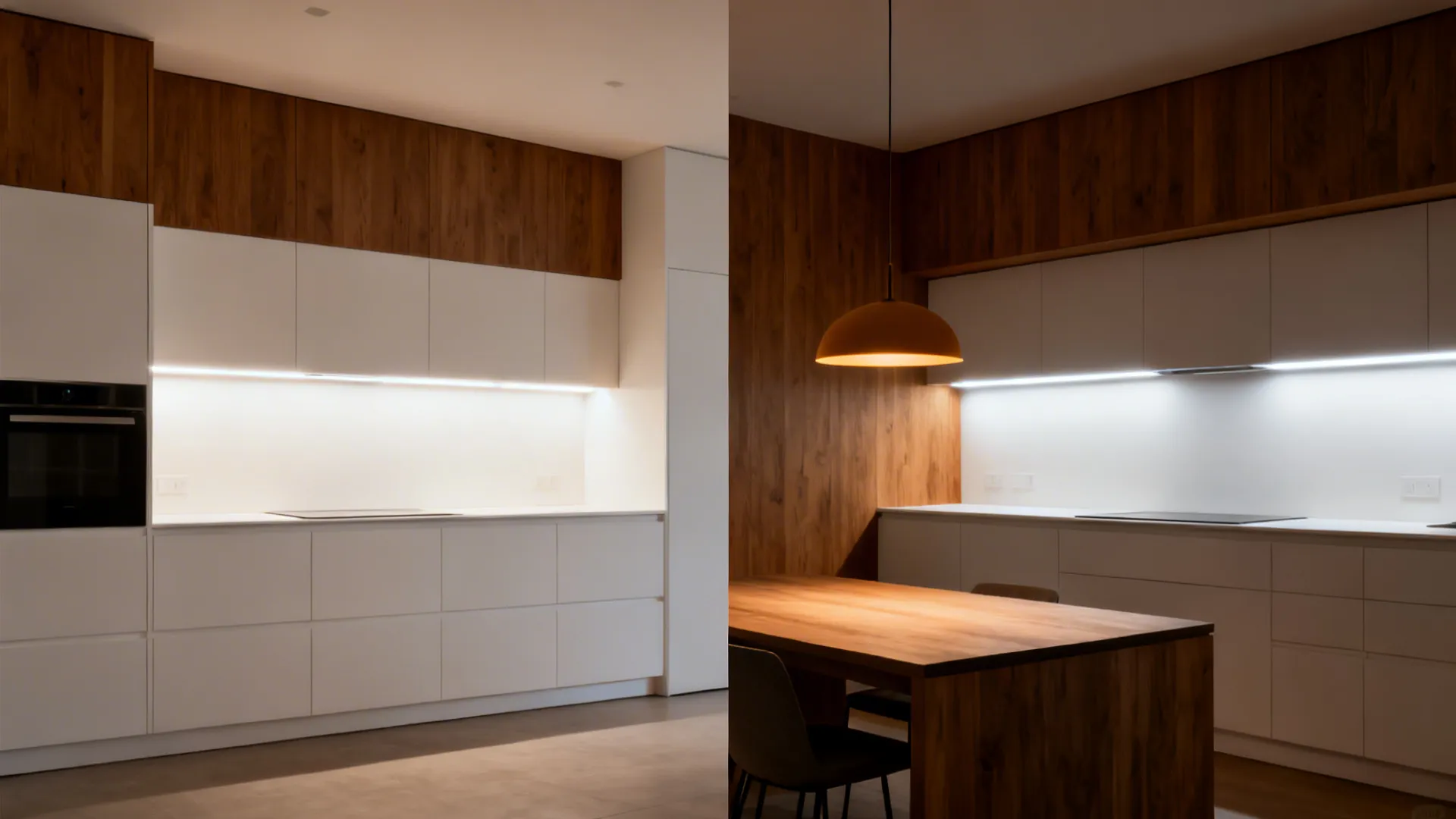 Layered Lighting for Dining and Cooking Modes