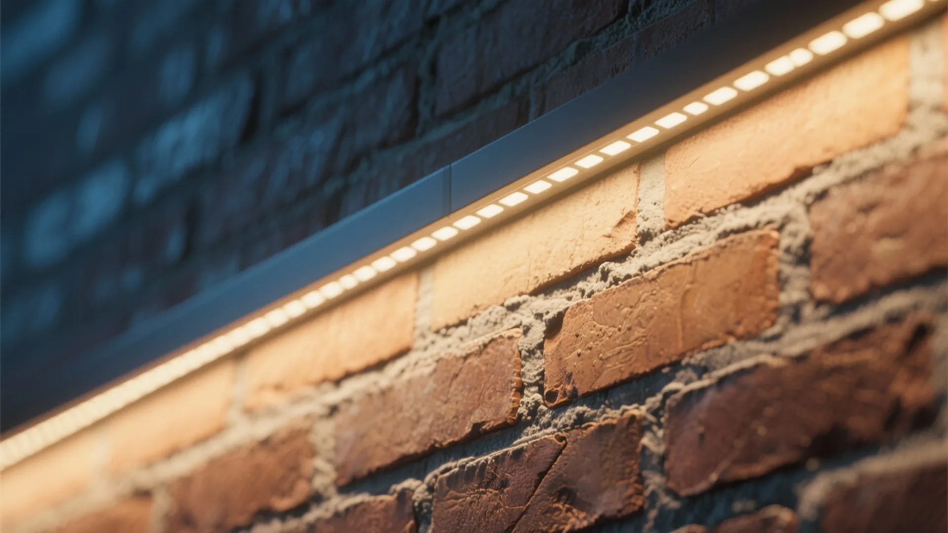 Mixed Brick Tones with Accent Lighting