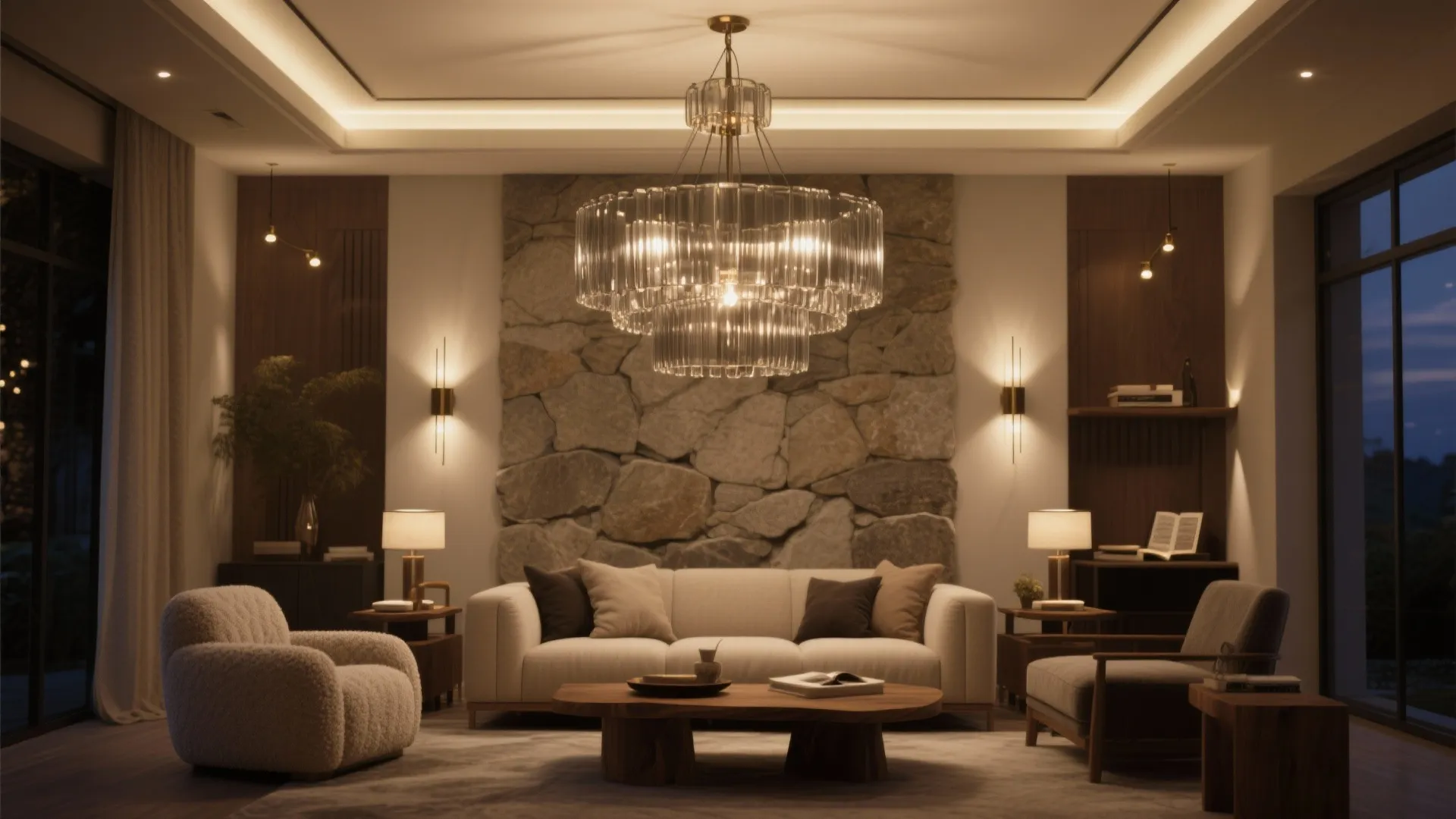 Layered Lighting With A Statement Piece