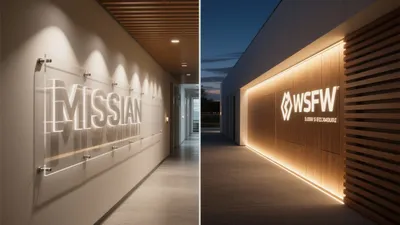 Modern Corporate Hallway Design with Ambient Lighting