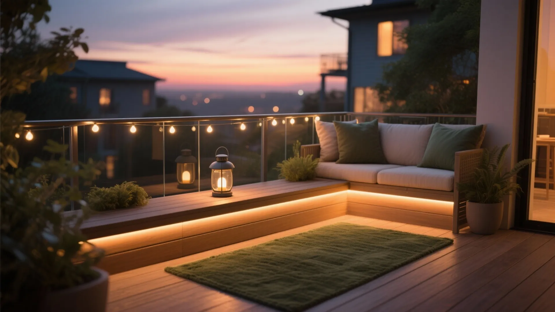 Layered Lighting and Weatherproof Textiles for Year-Round Use