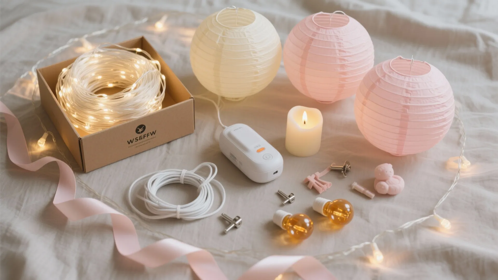 2) Low-Heat Lighting: Fairy Strings, Paper Lanterns, and LED Diyas