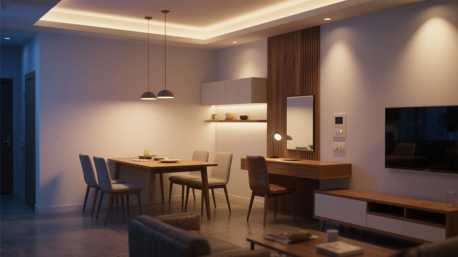 5) Layered lighting, flexible furniture, and small-tech upgrades