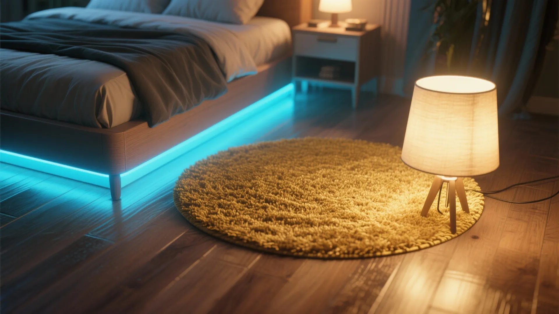 4. Playful lighting and floor details