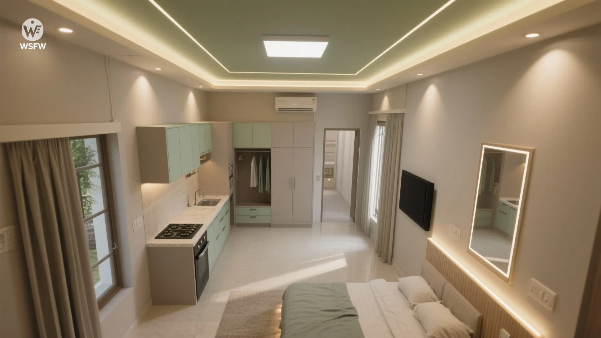 Layered lighting, calm colors, and Vastu-aware flow