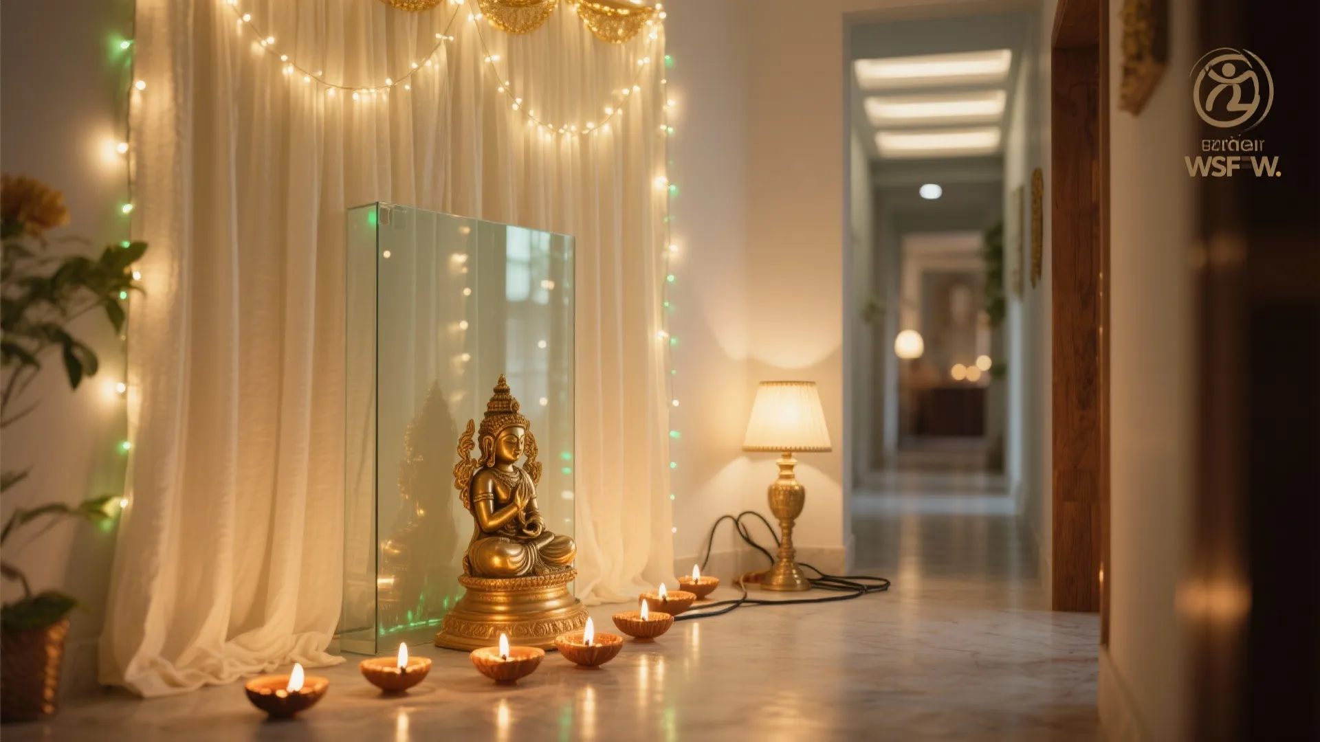 Lighting That Flatters: Diyas, Fairy Lights & Glass Backdrops