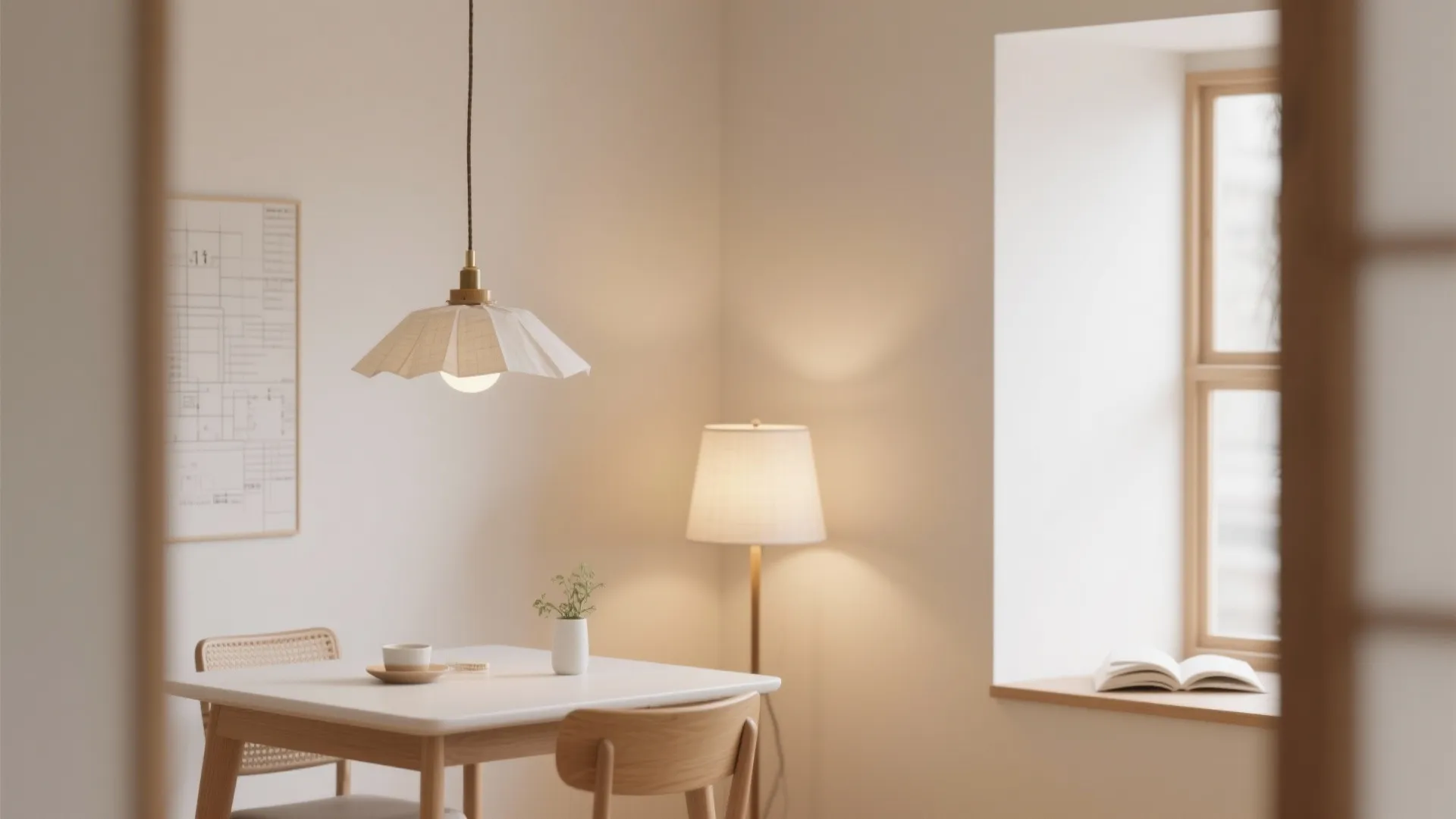 ゾーニングを“照明の高さ”で分ける（小戸型レイアウト＋動線計画）