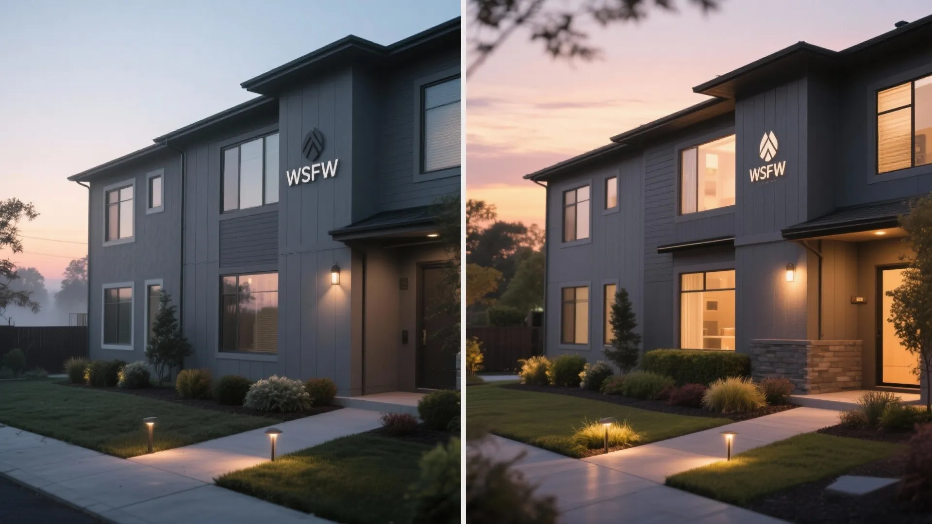 5. Consider lighting and landscaping as color partners