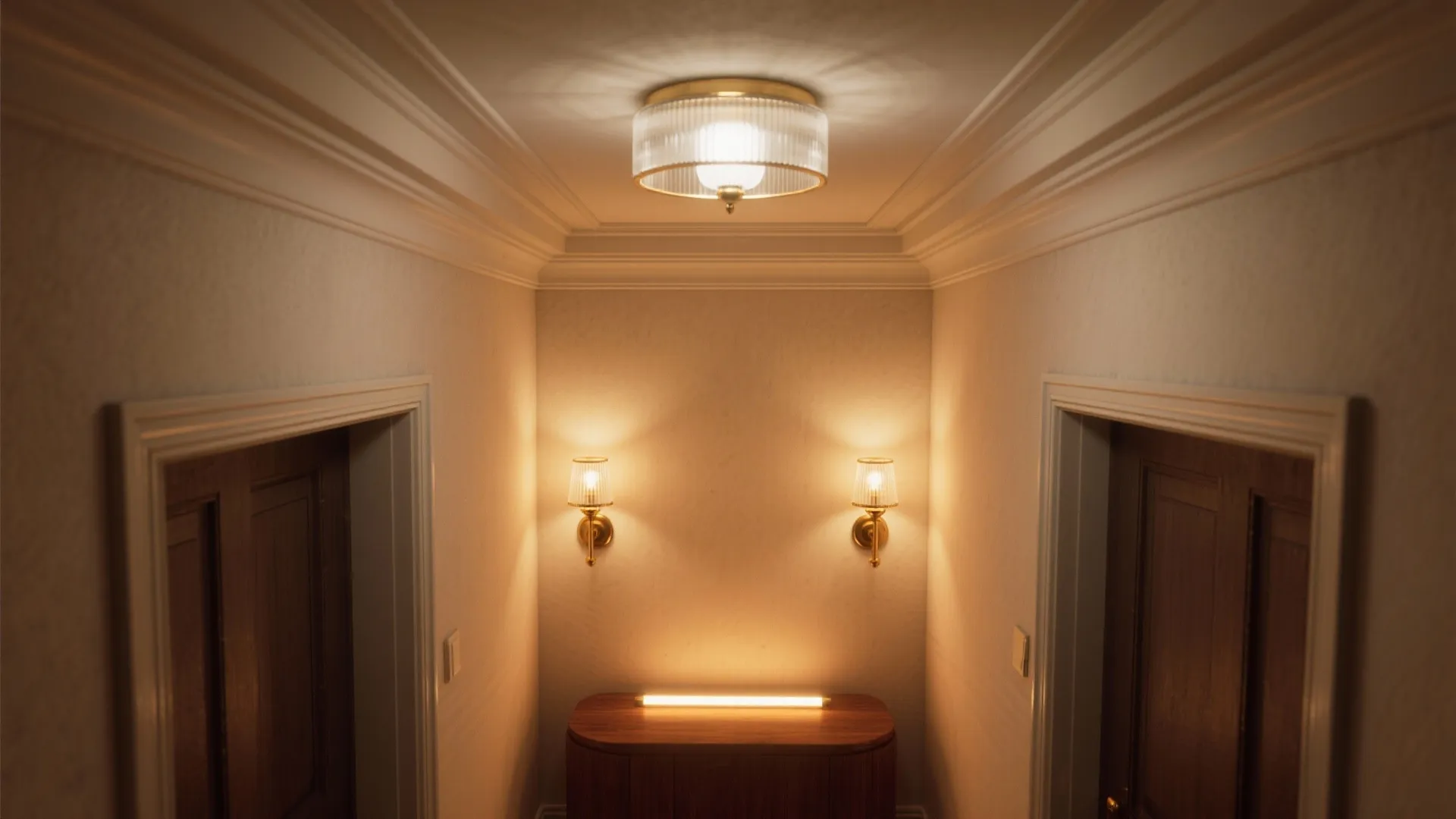 2) Layer Lighting: Ceiling, Sconces, and a Warm Glow