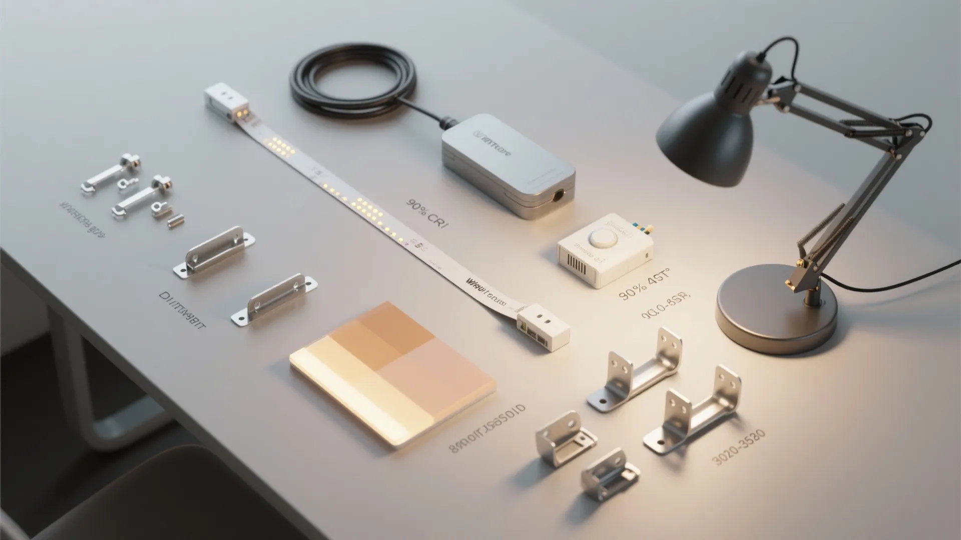 Task lighting layers: under-shelf LEDs and pivot heads