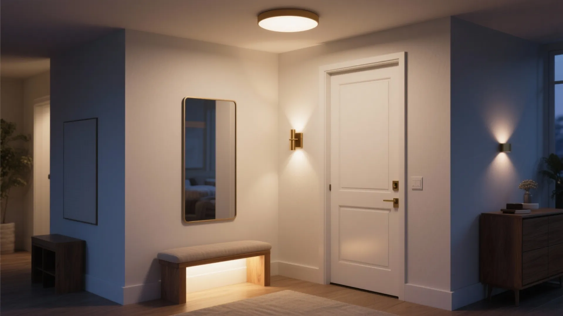 Lighting Layers and Mirror Magic at the Door