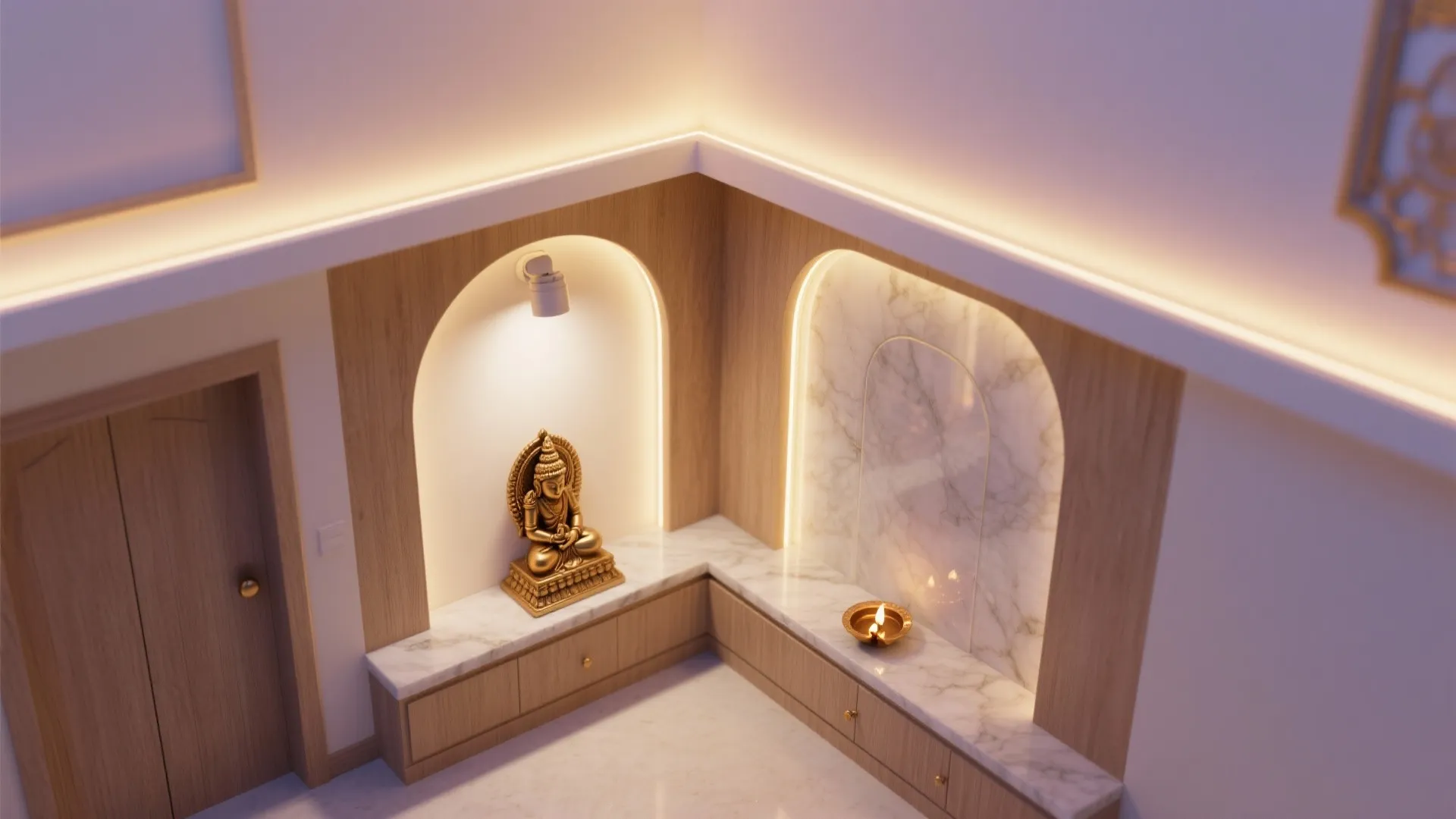 Layered Lighting: Warm Ambient, Gentle Accent, and Soft Backlight