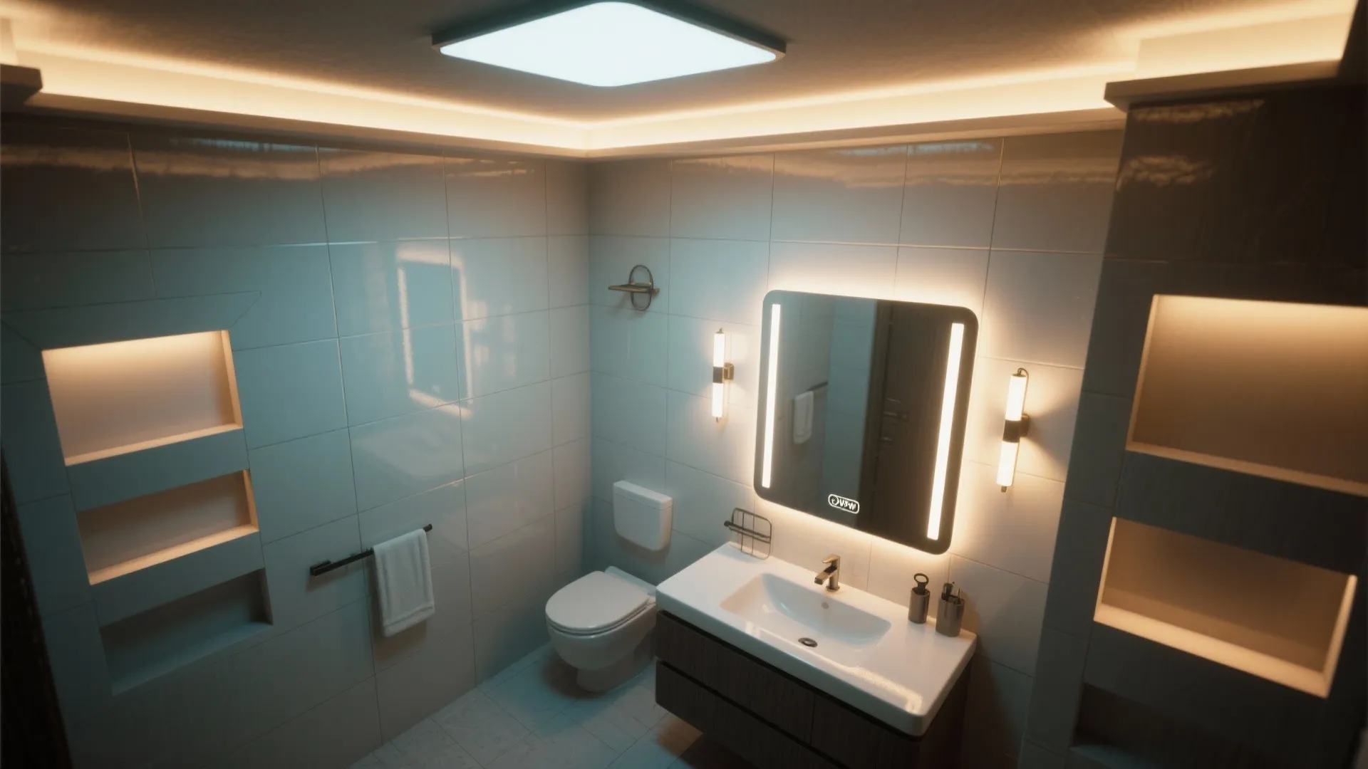 3. Layer smart lighting and reflective surfaces