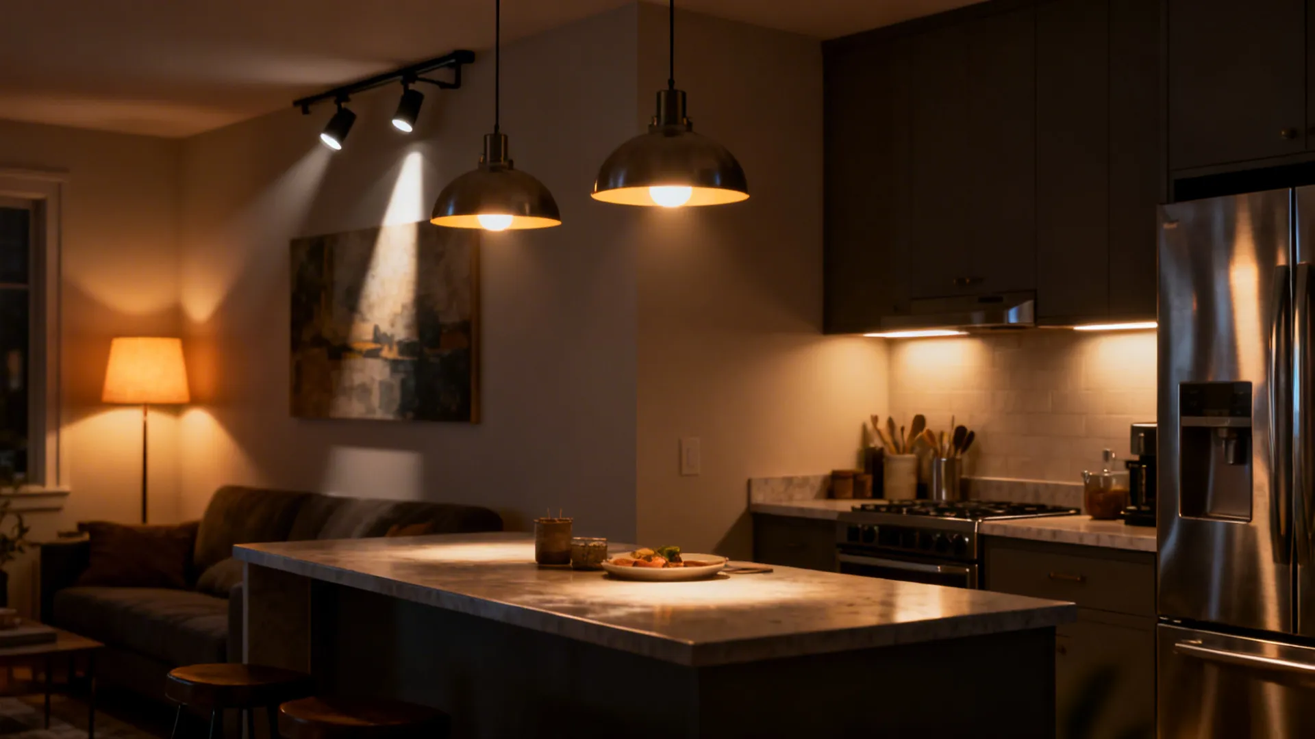 4. Smart lighting layers for depth and mood