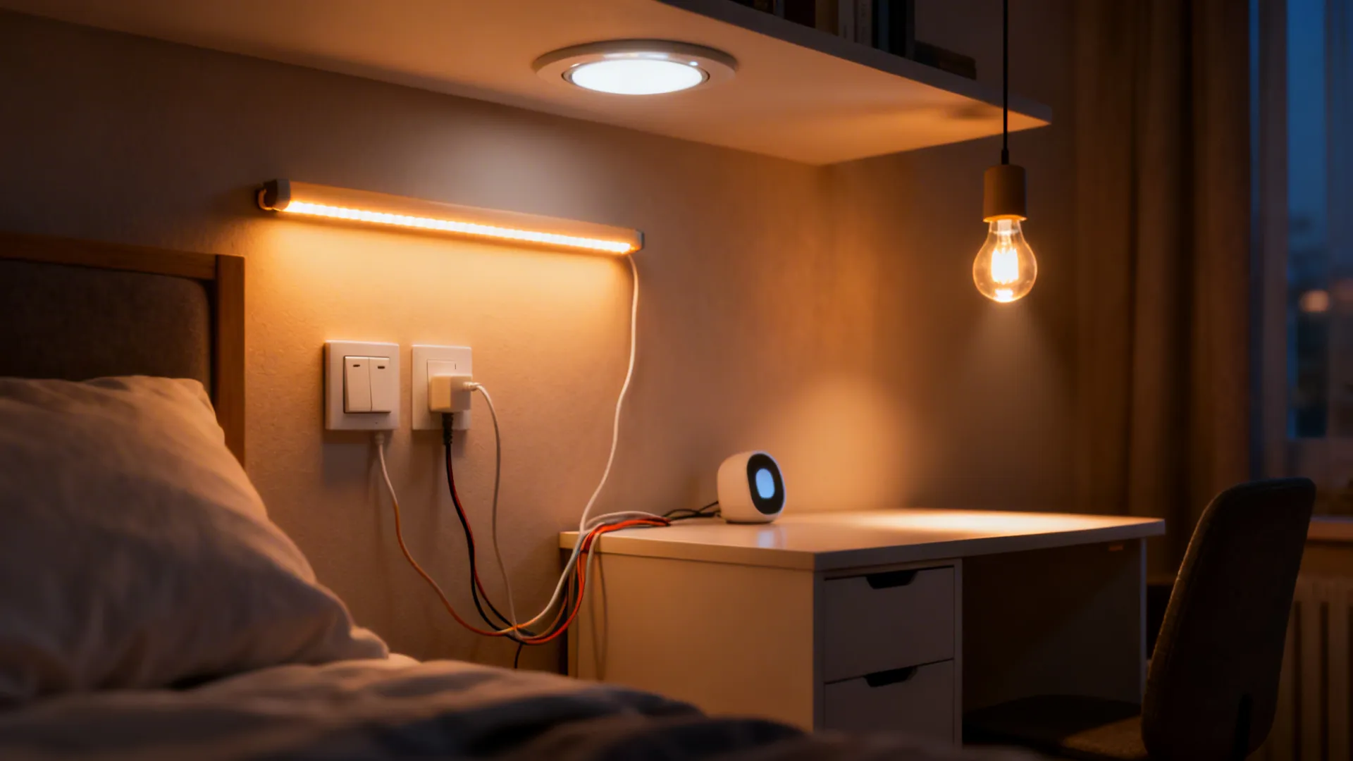 5. Minimalist lighting layers and smart controls