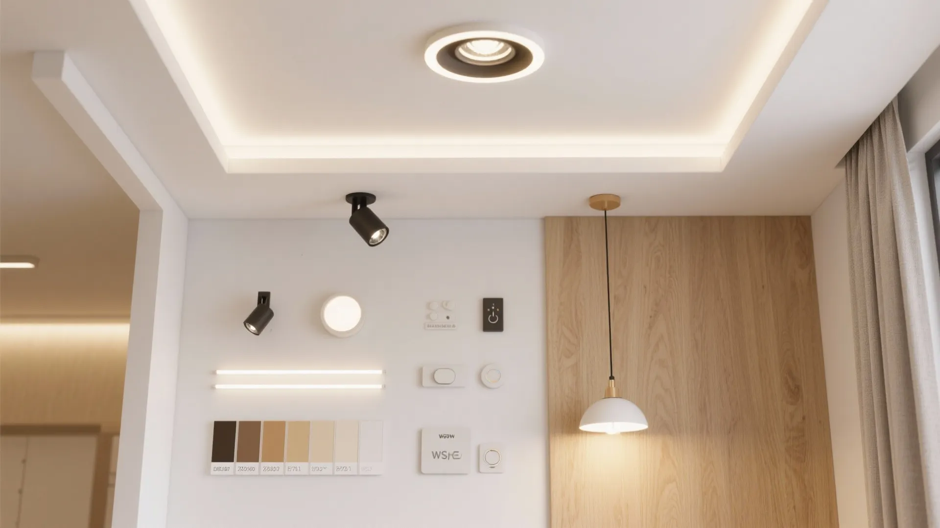 Layered plan: ambient + task + accent