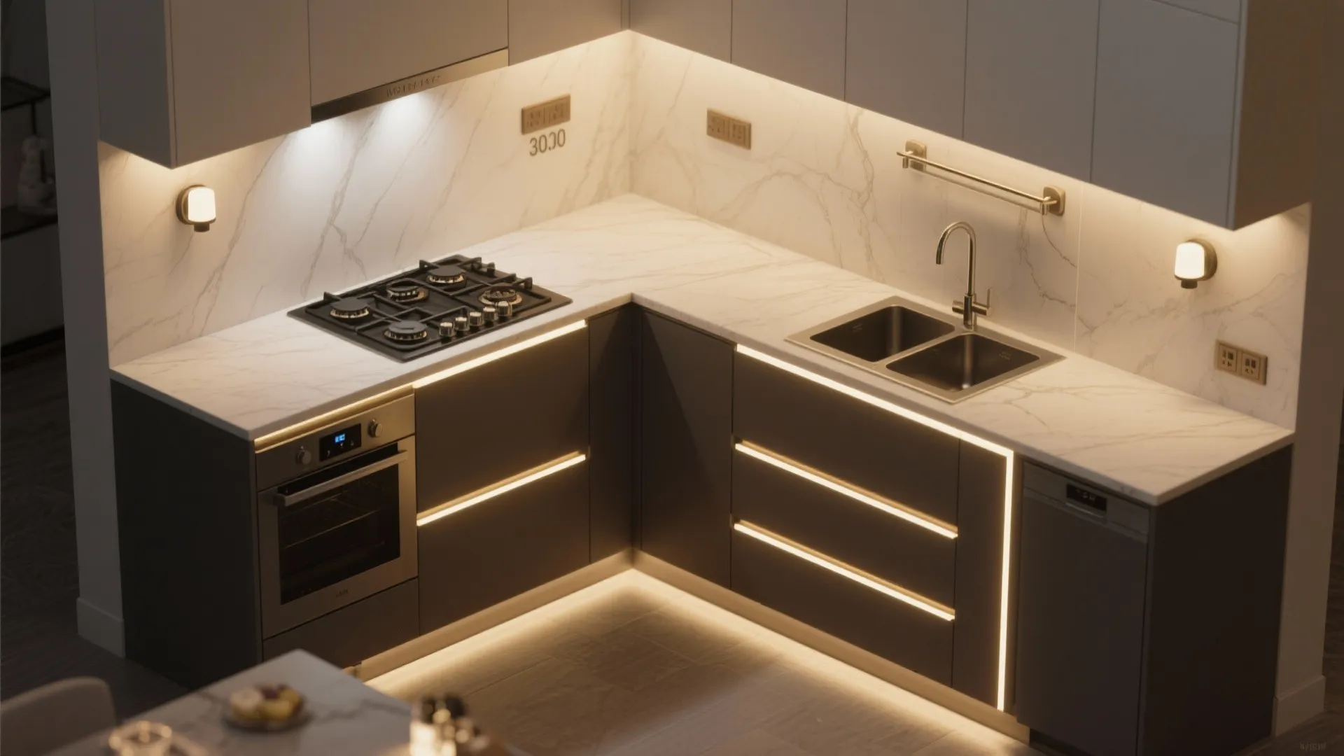 Task Lighting Layers With Under-Cabinet Precision