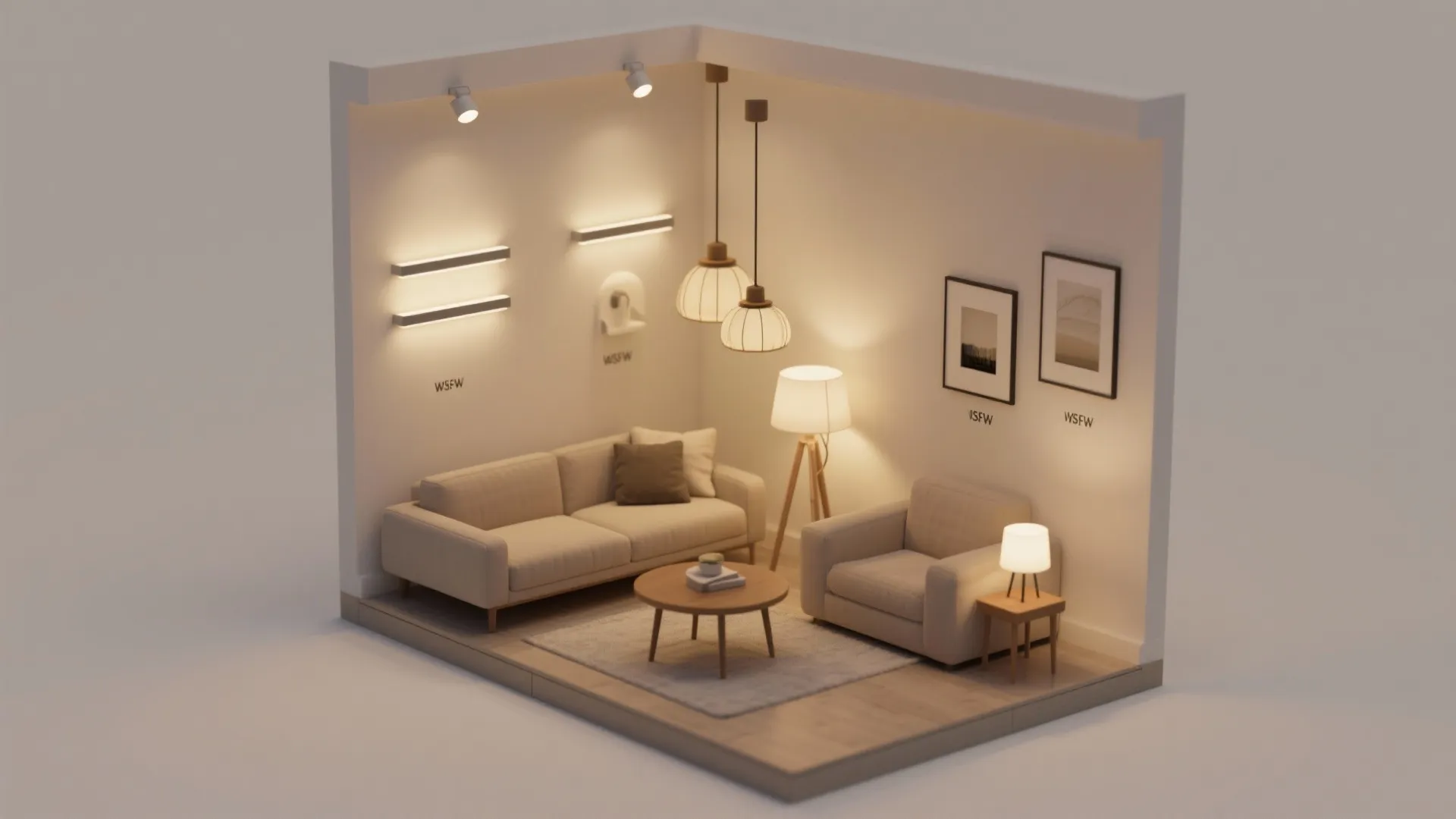 Layered lighting with discreet smart control