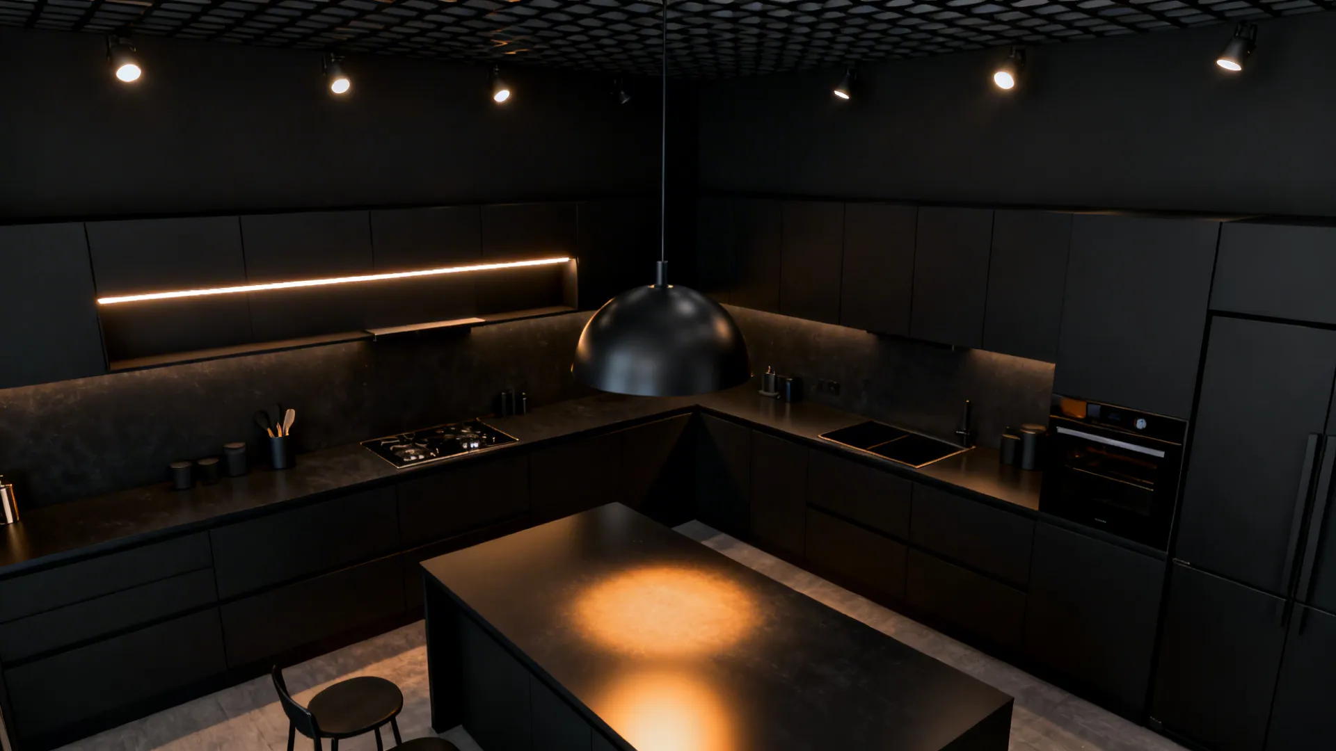 All-Black with Contrasting Lighting Layers