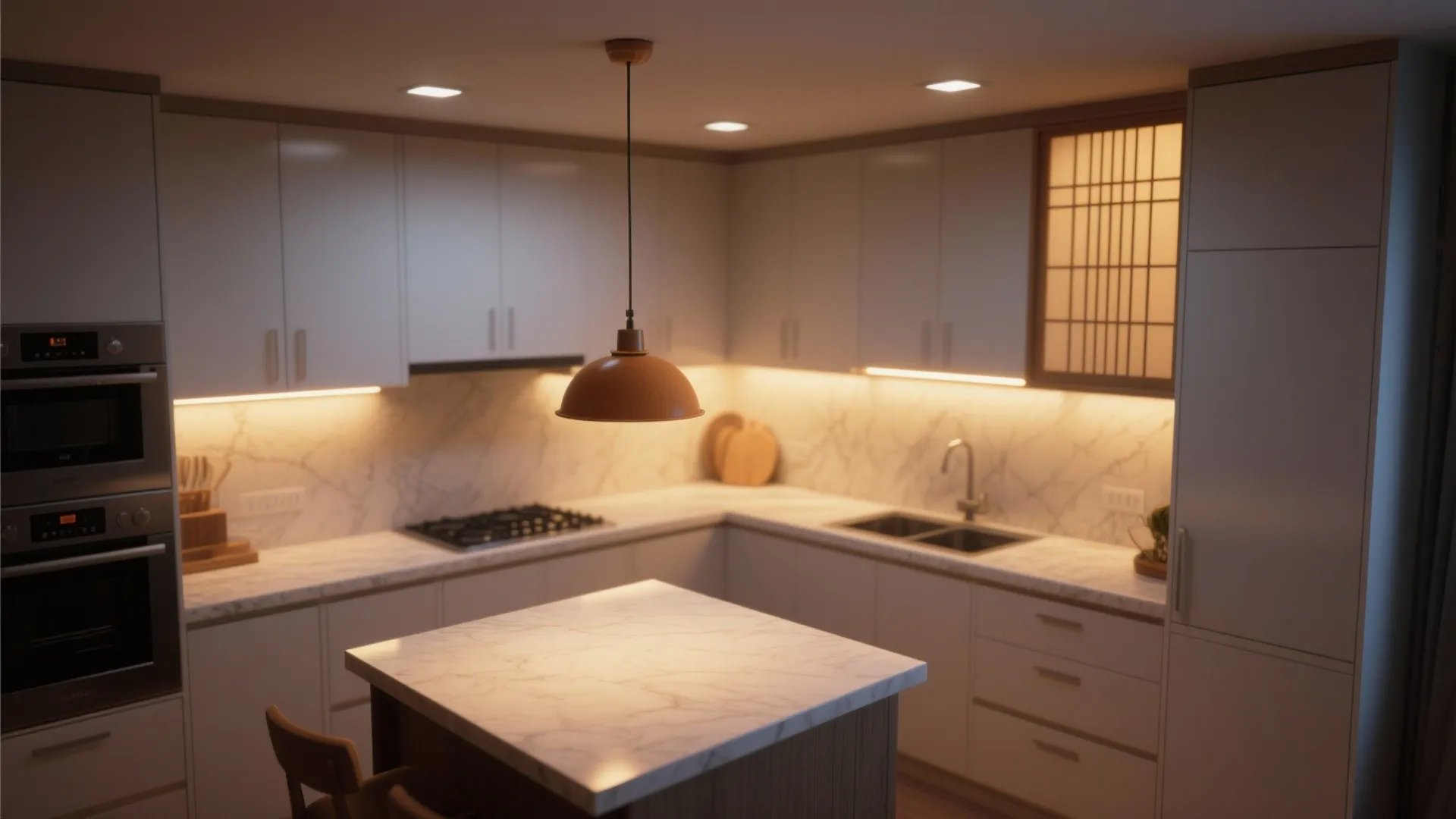 5. Layer lighting to keep shoji white from feeling flat