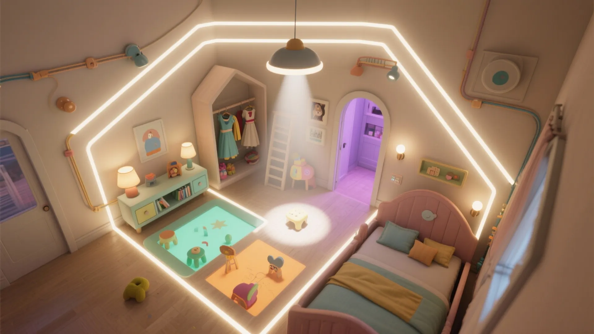 3. Lighting That Acts Like a Power-Up