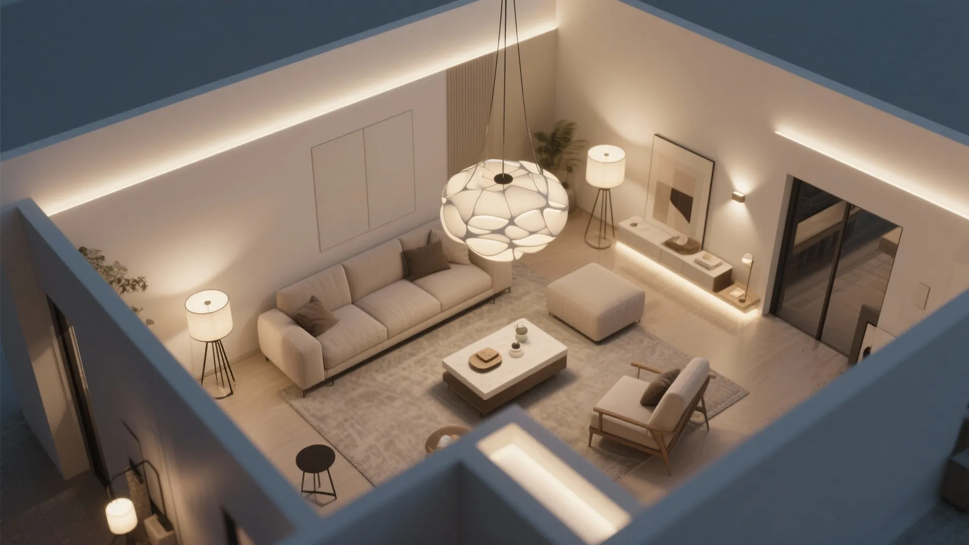 Sculptural Lighting as the Focal Art