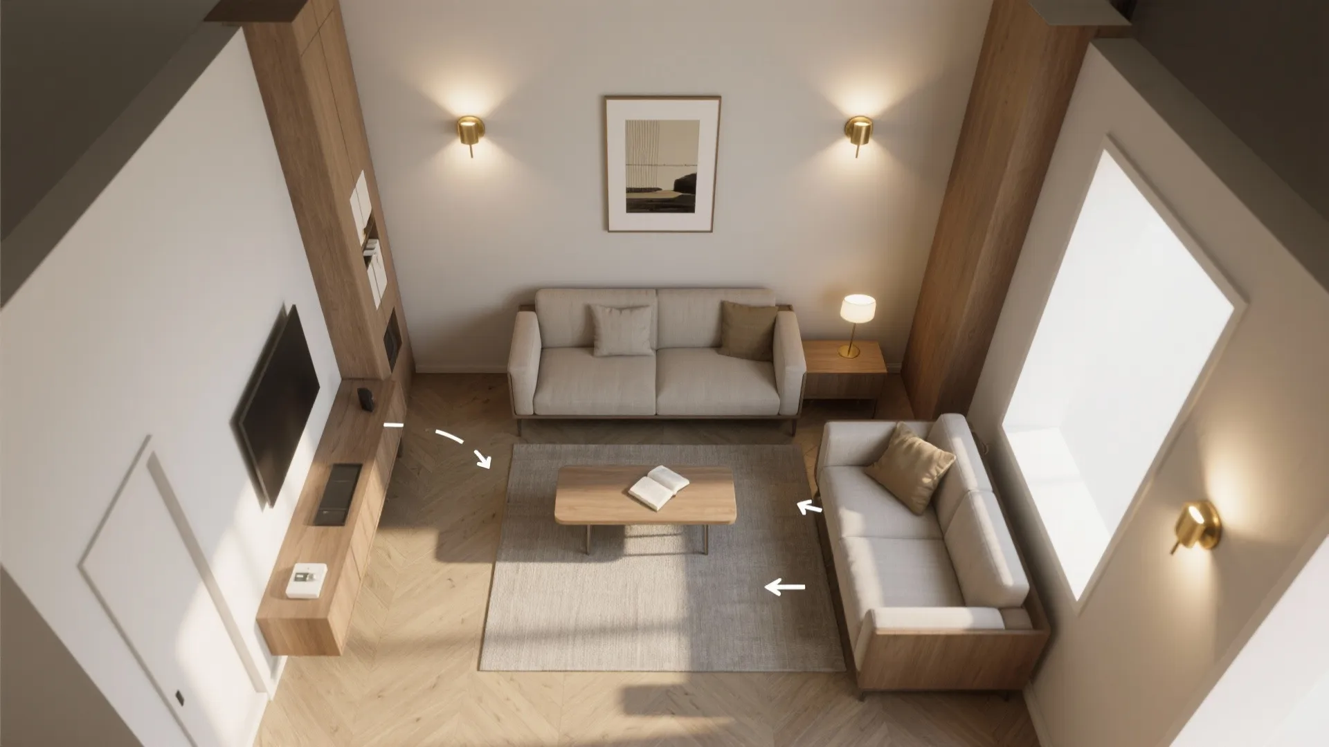 Layered wall lighting for small rooms