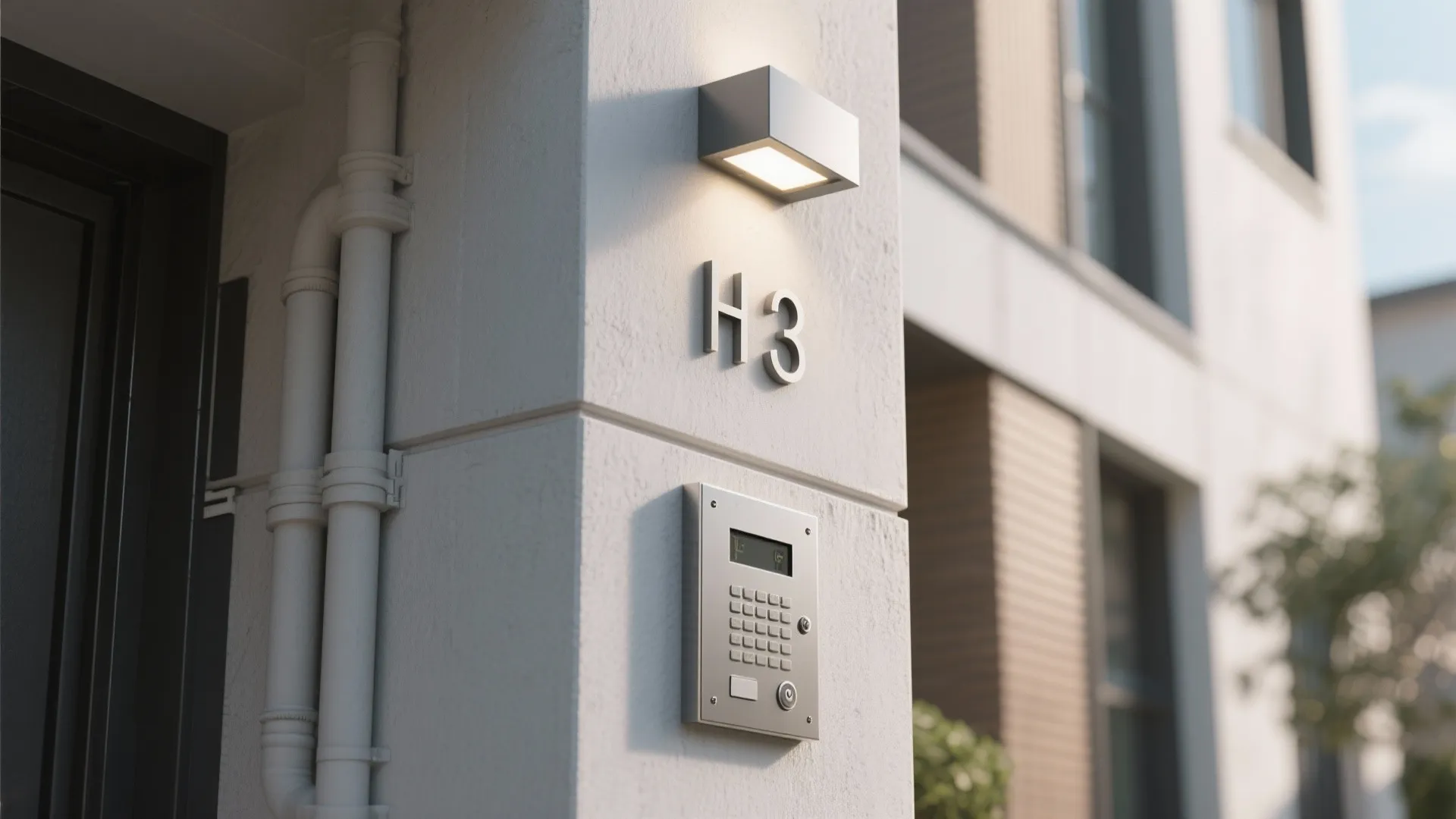 3) Light, House Numbers, and Intercoms Built Right In