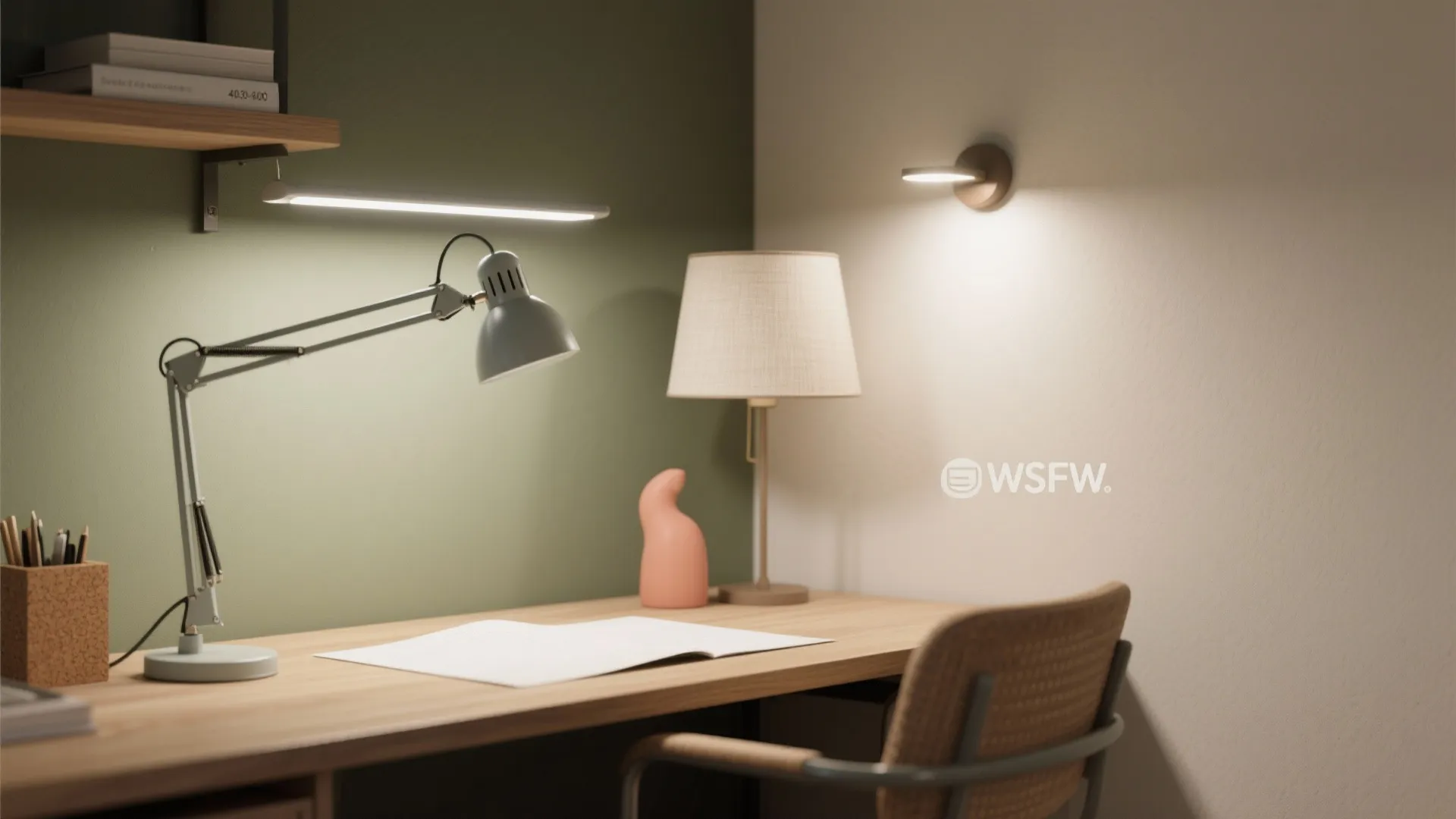 Lighting layers and color psychology for focus