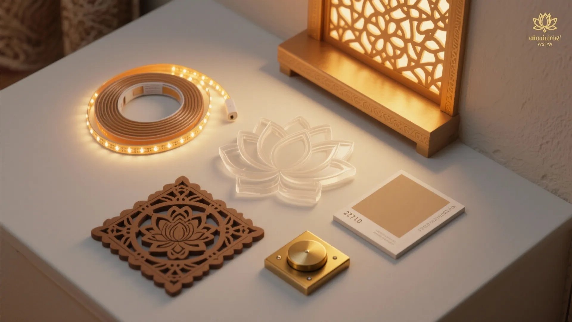 Light-Layered Serenity: Warm LEDs and Backlit Panels