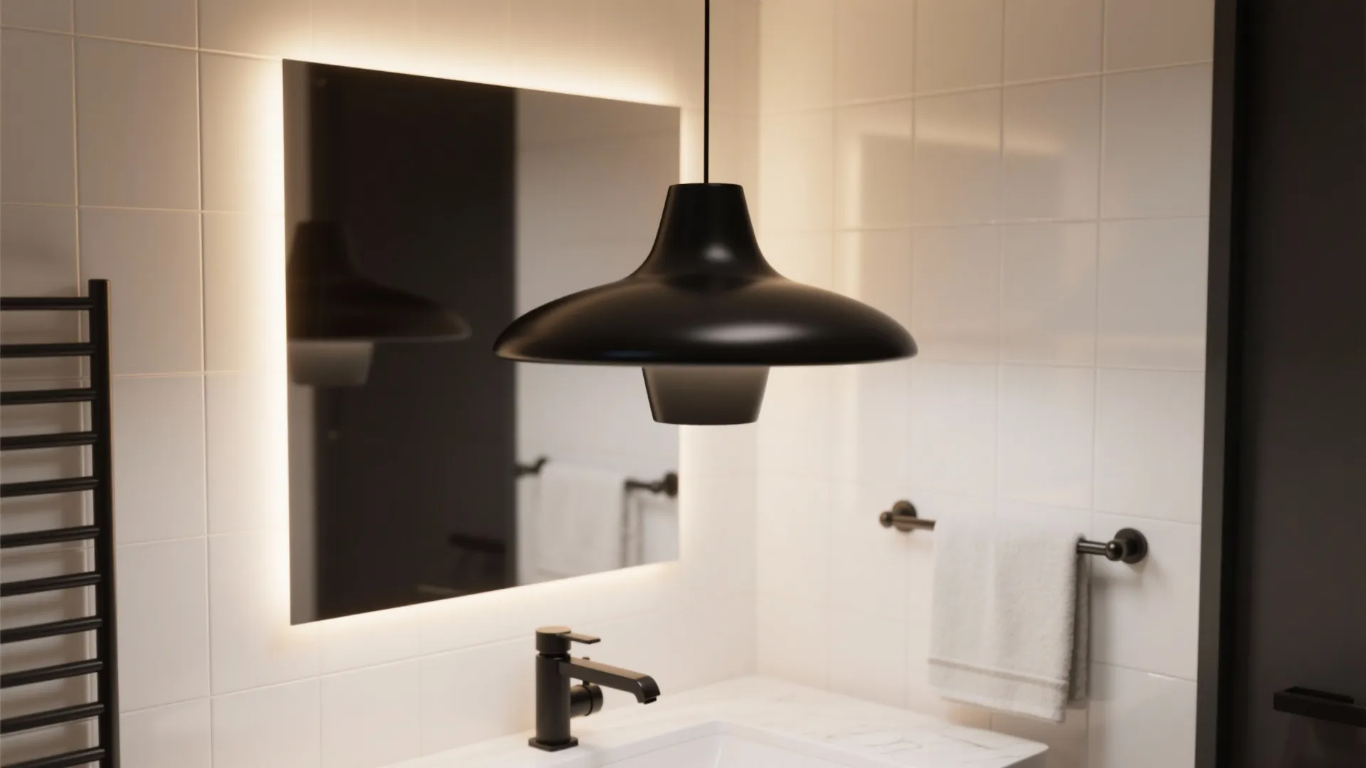 5. Statement Lighting and Matte Black Accents