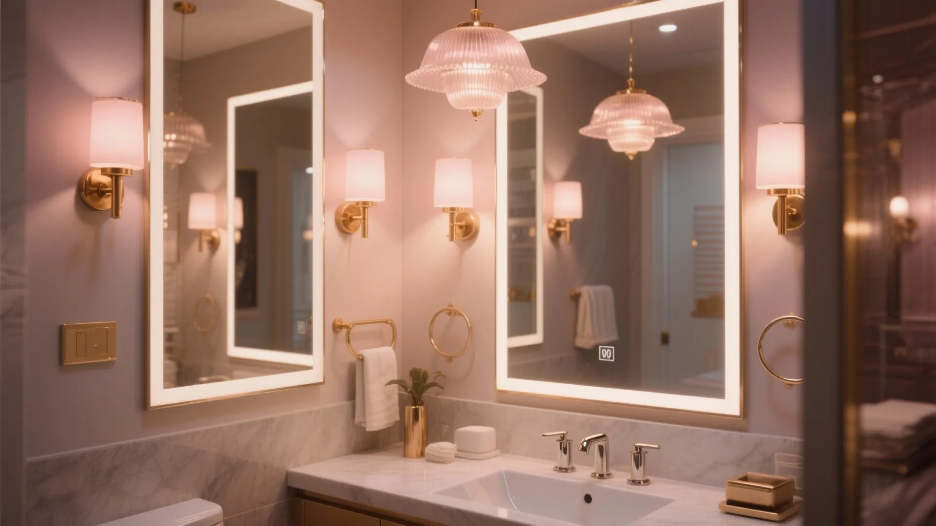 4. Lighting and Mirrors: amplify the glow