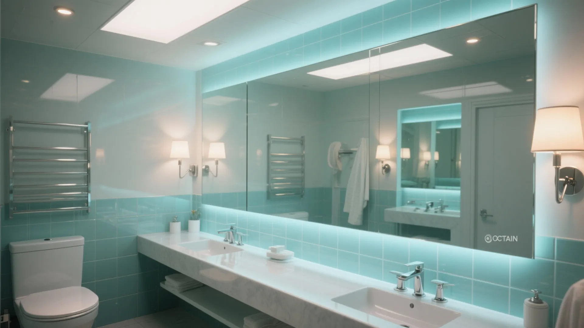 5. Lighting and Mirrors to Amplify Aqua