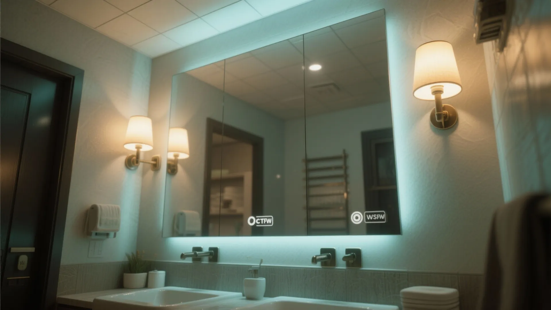 5. Layer lighting and add a large mirror