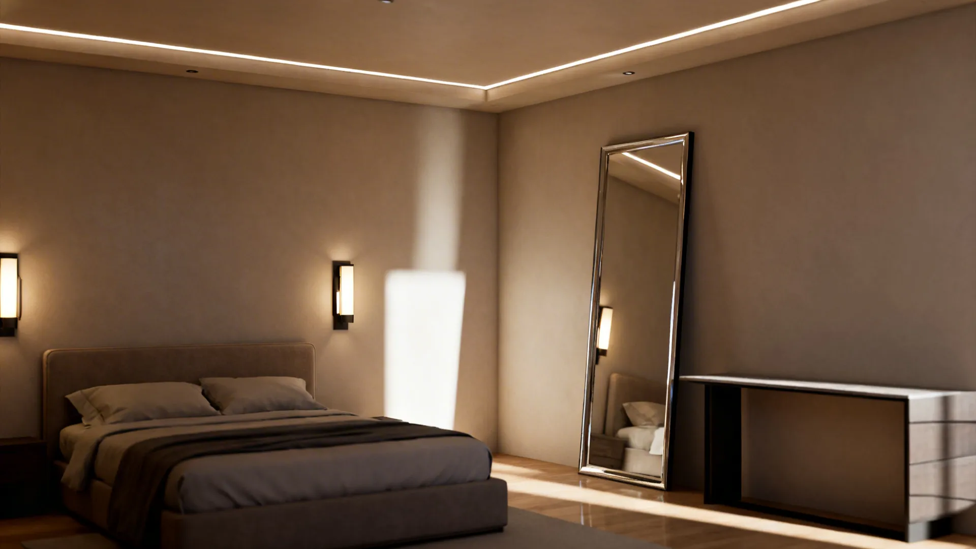 5. Optimize lighting and mirrors for depth