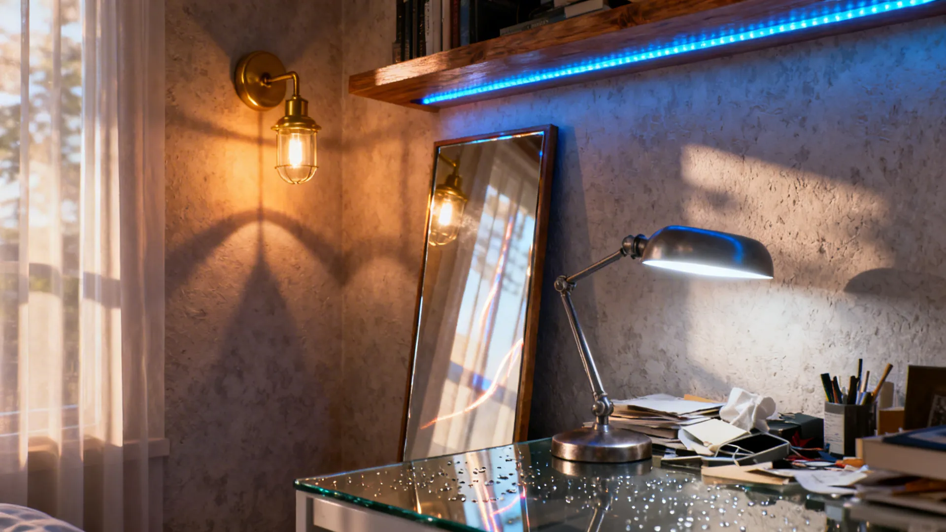 5. Layered lighting and mirror tricks