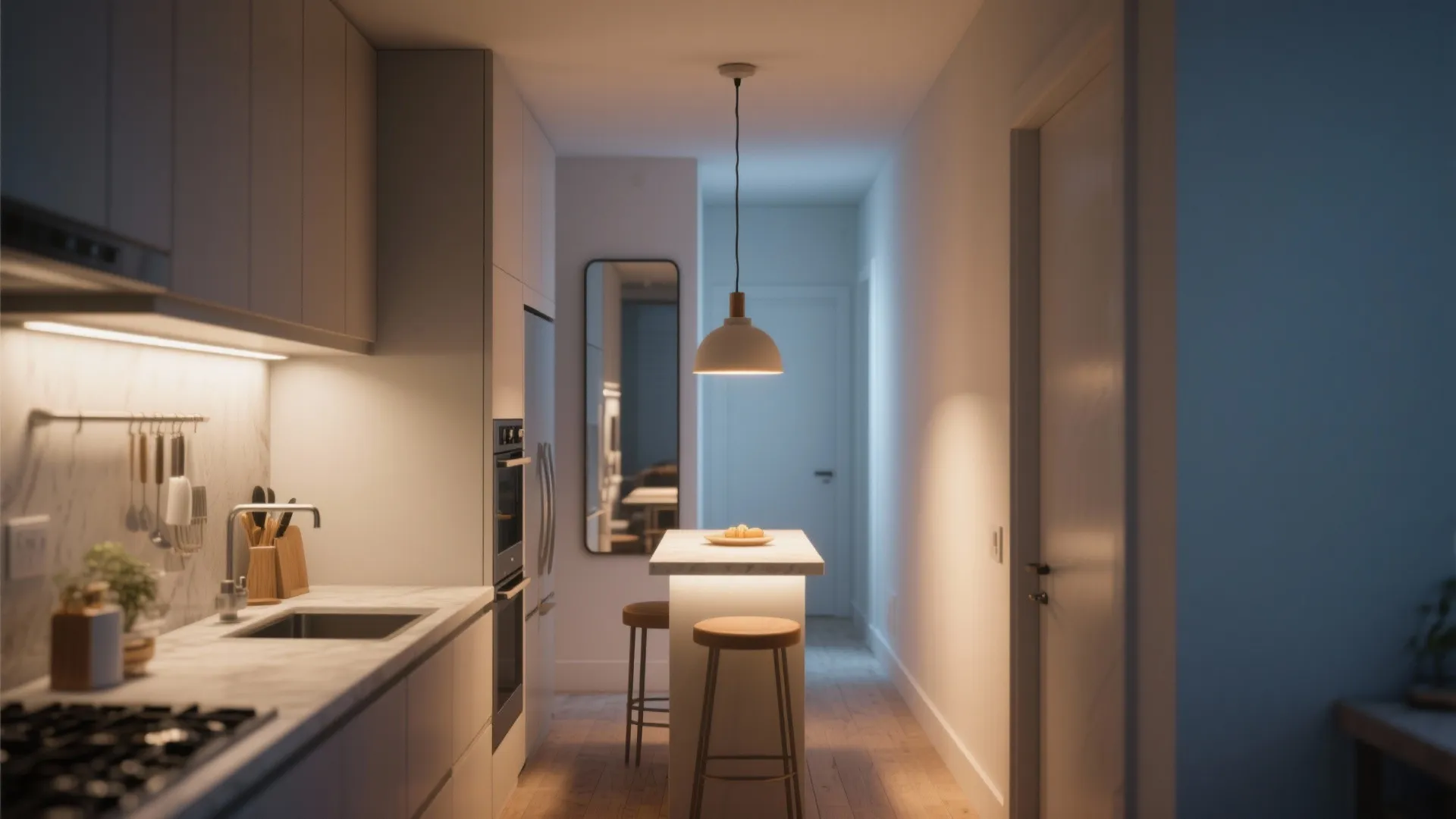 5. Zone-focused lighting and mirrors