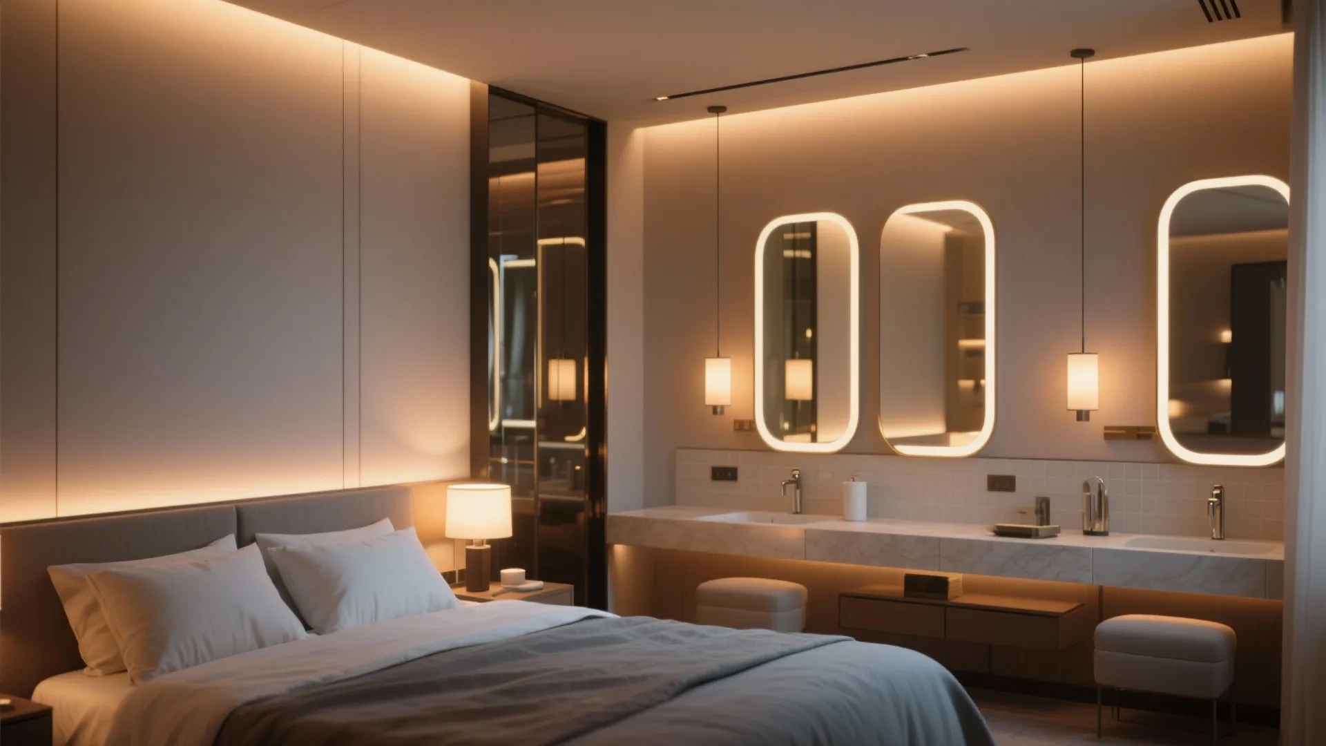 5. Coordinate lighting and mirrors for flow