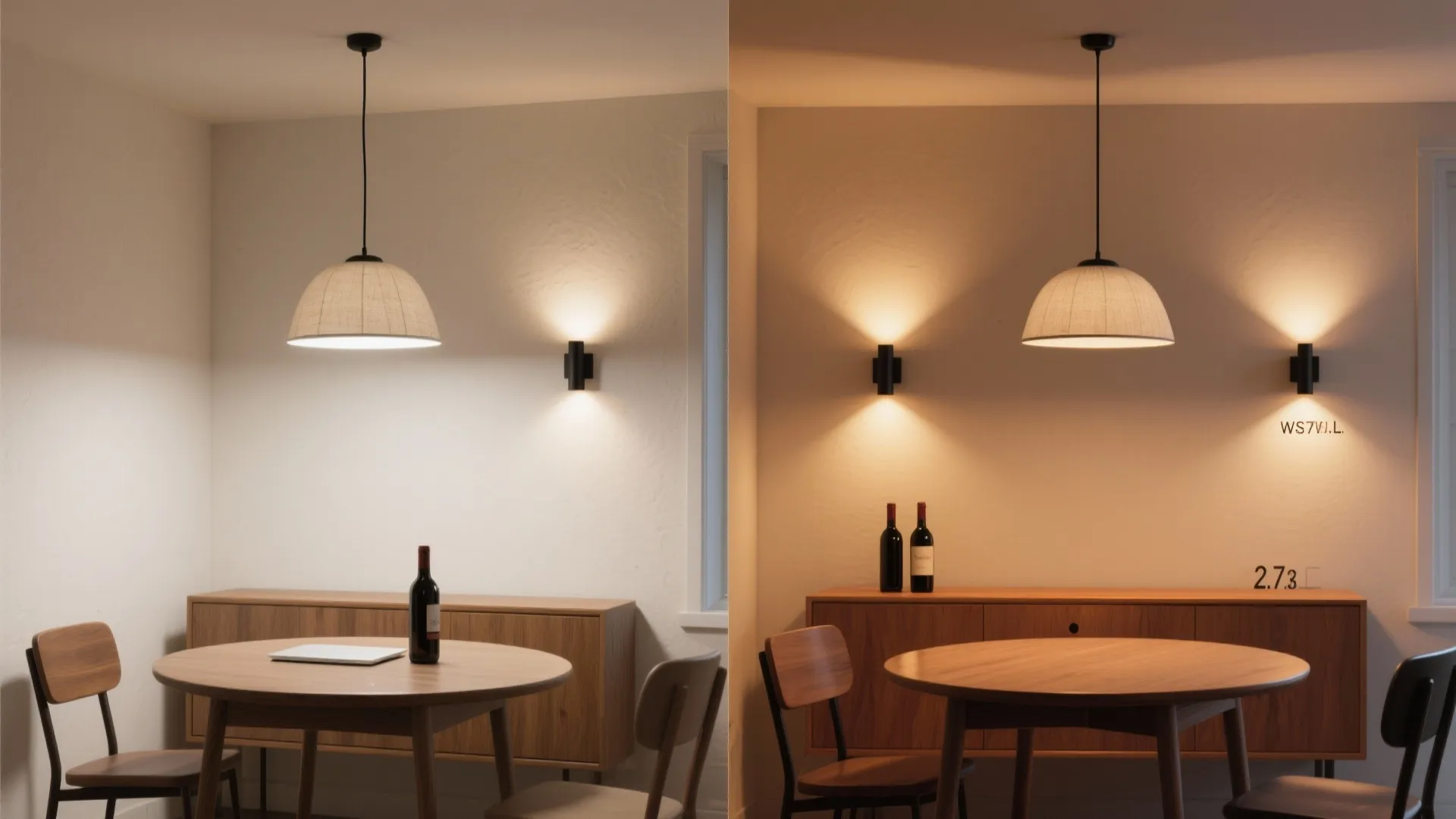 Layered, Dimmable Lighting That Shifts from Work to Wine
