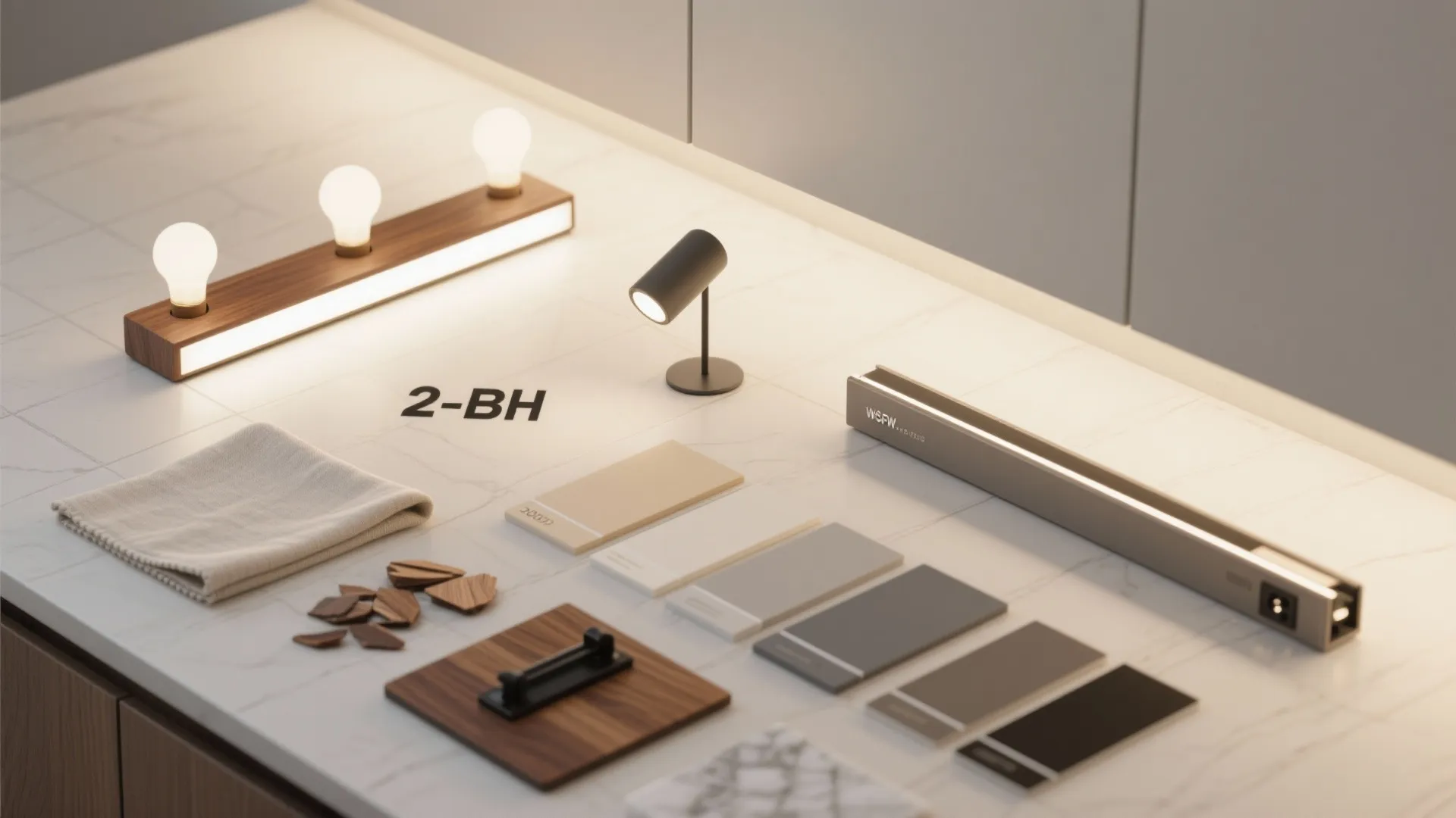 Layered lighting and a light-toned palette