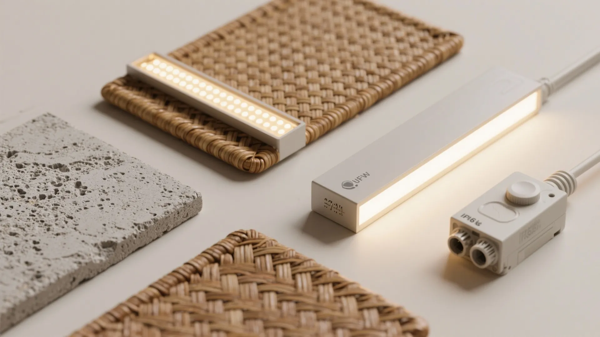 5) Textured surfaces + lighting for tropical evenings