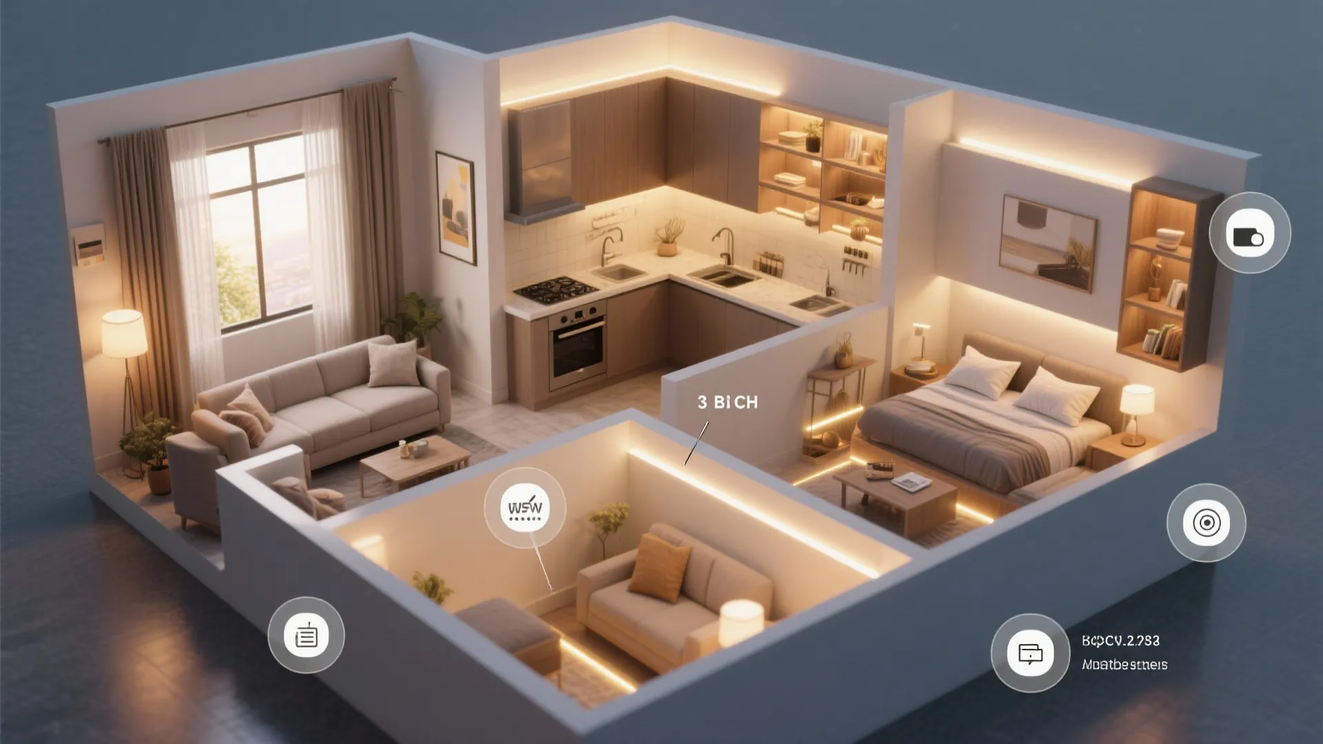 Layered Lighting And Daylight Strategy Across The 3 BHK