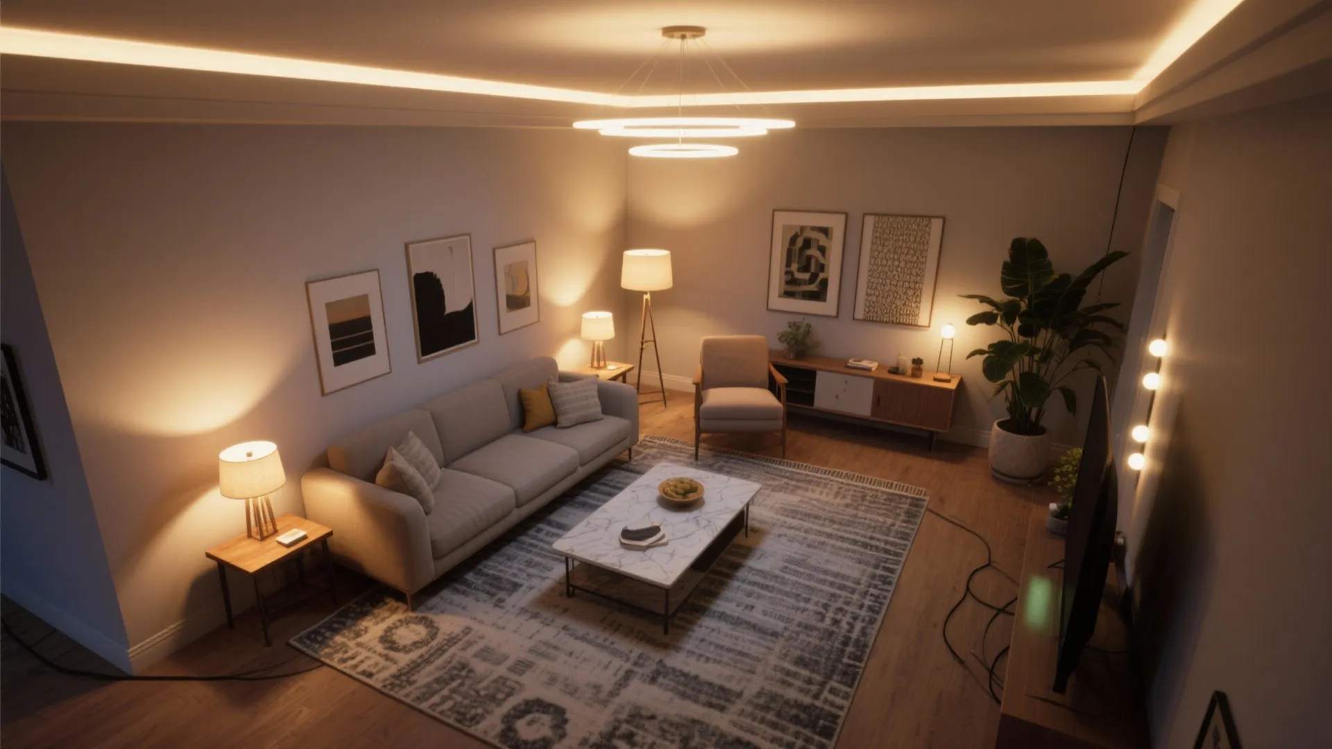 3) Layered lighting: ambient, task, and accent