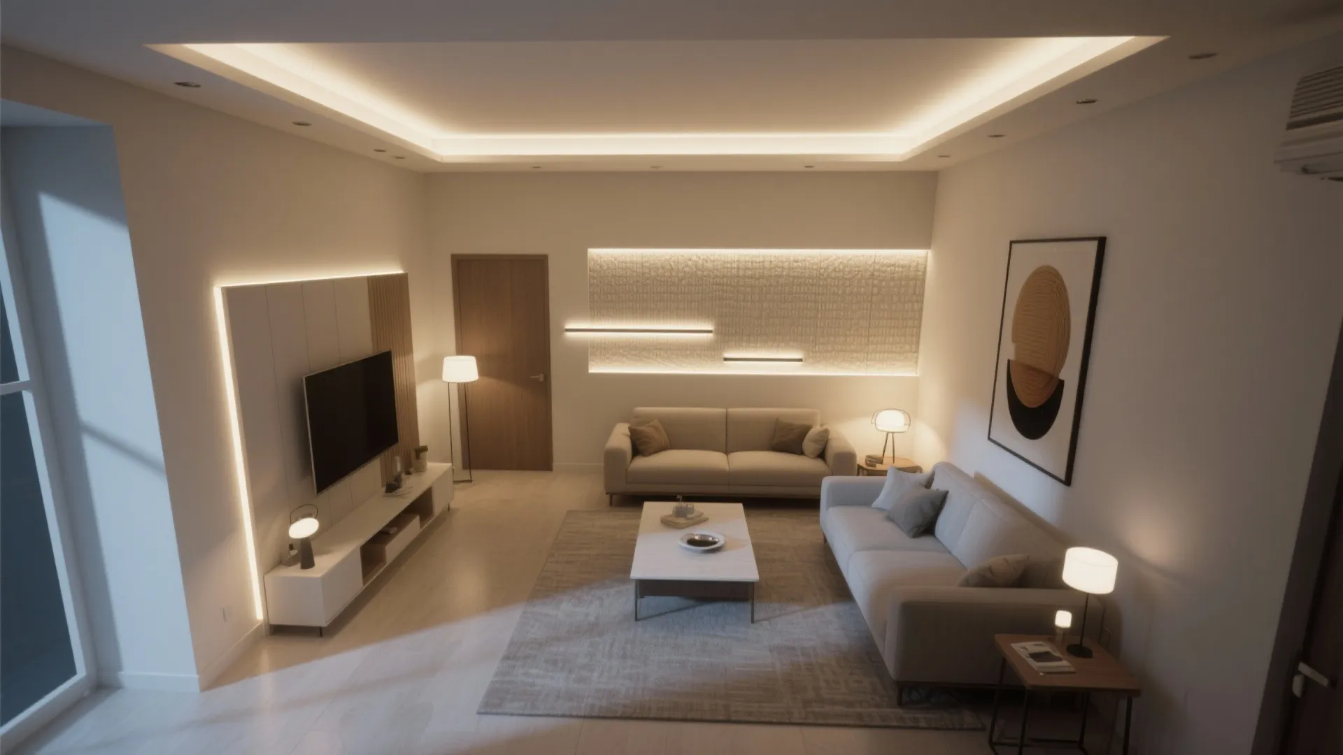 2) Layered lighting as functional art