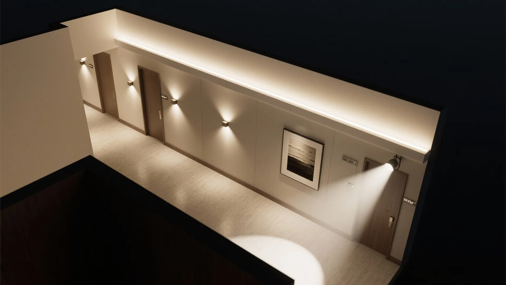 Layered Hallway Lighting & Washes